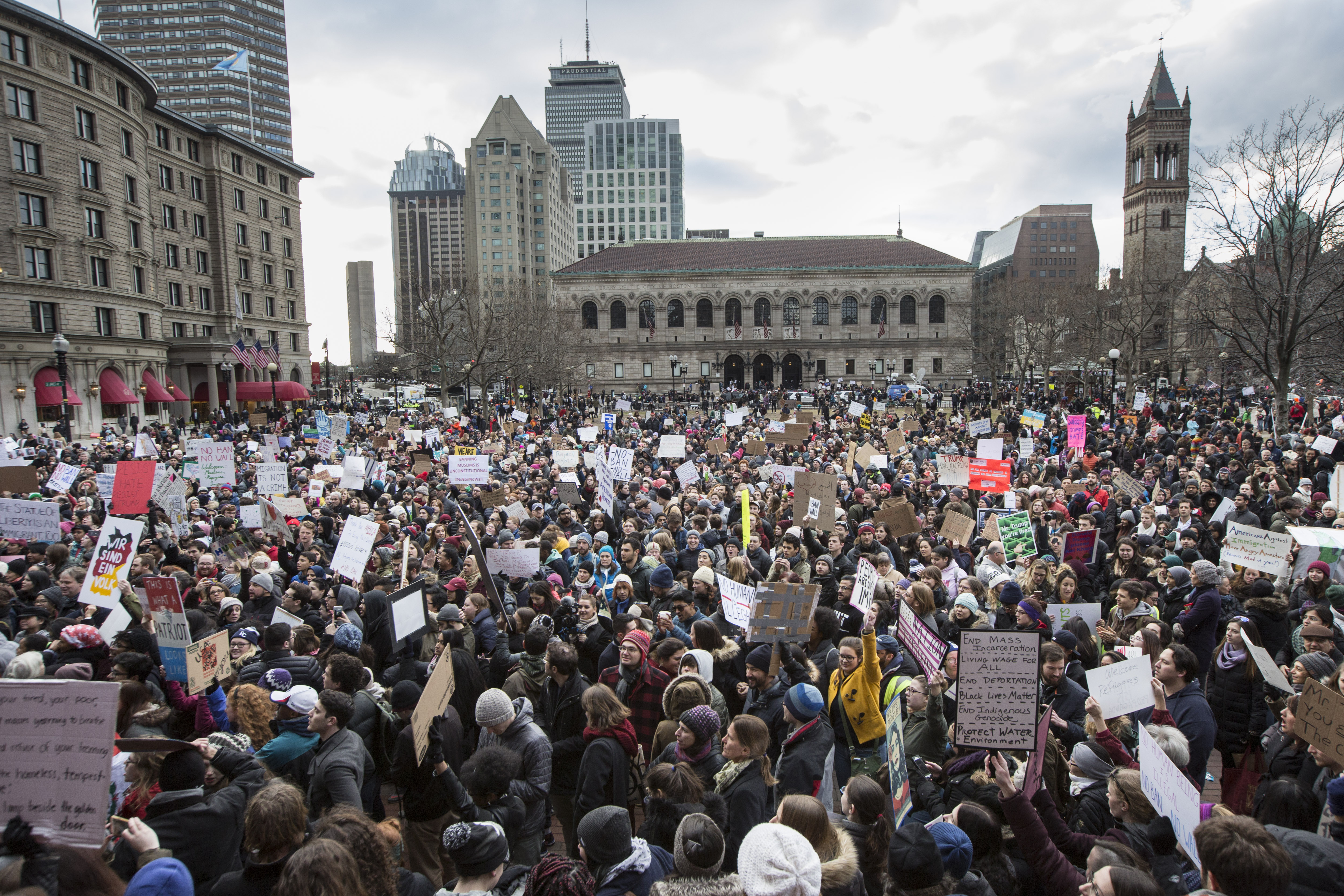 The crowd swelled throughout Sunday afternoon.