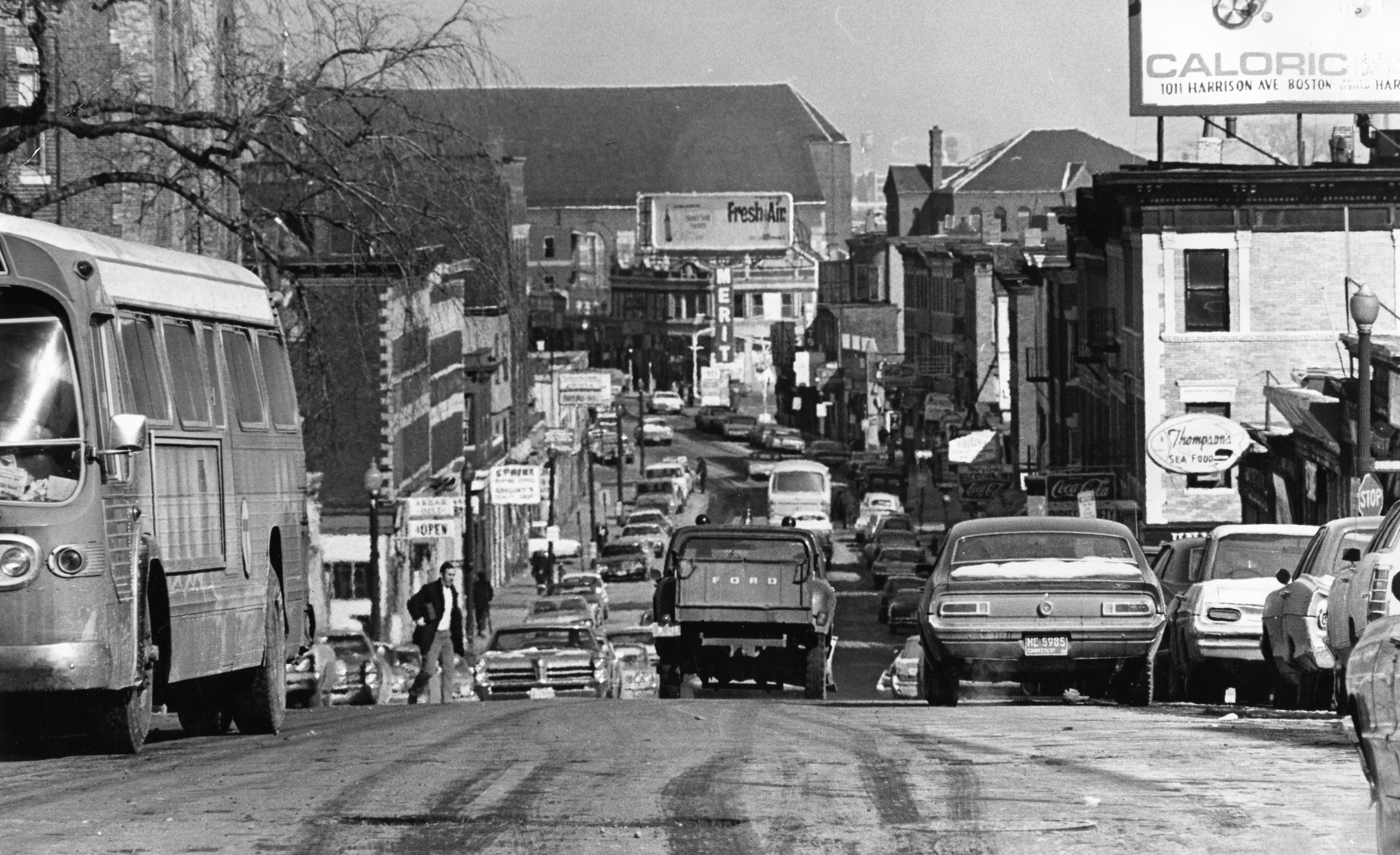 Blue Hill Avenue, looking toward Roxbury, in 1970.