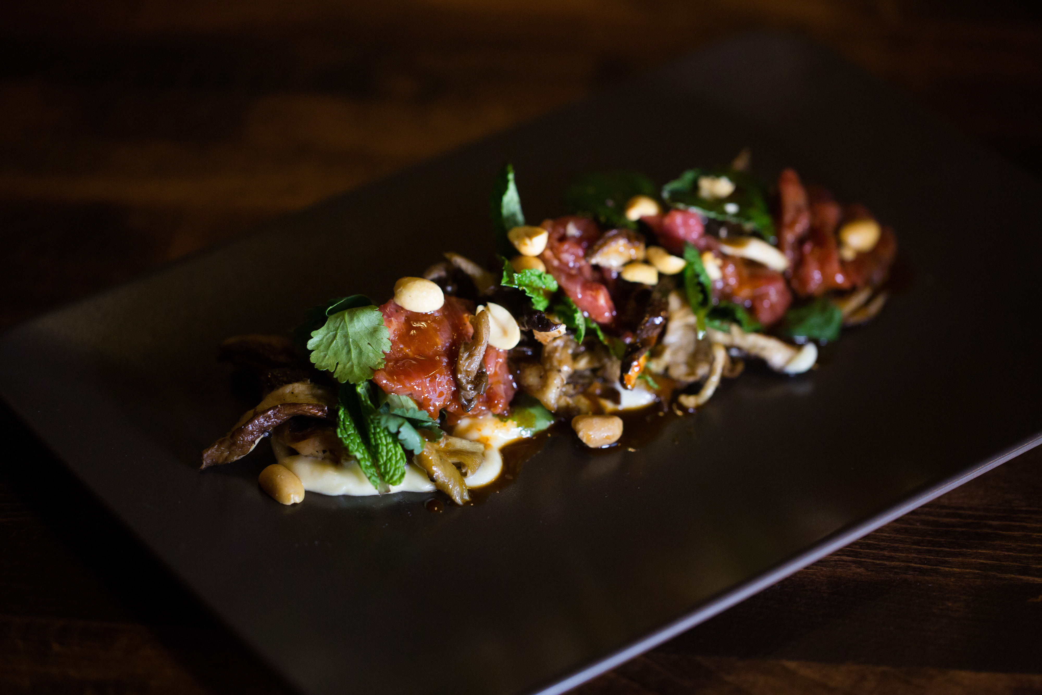 Cured beef salad.