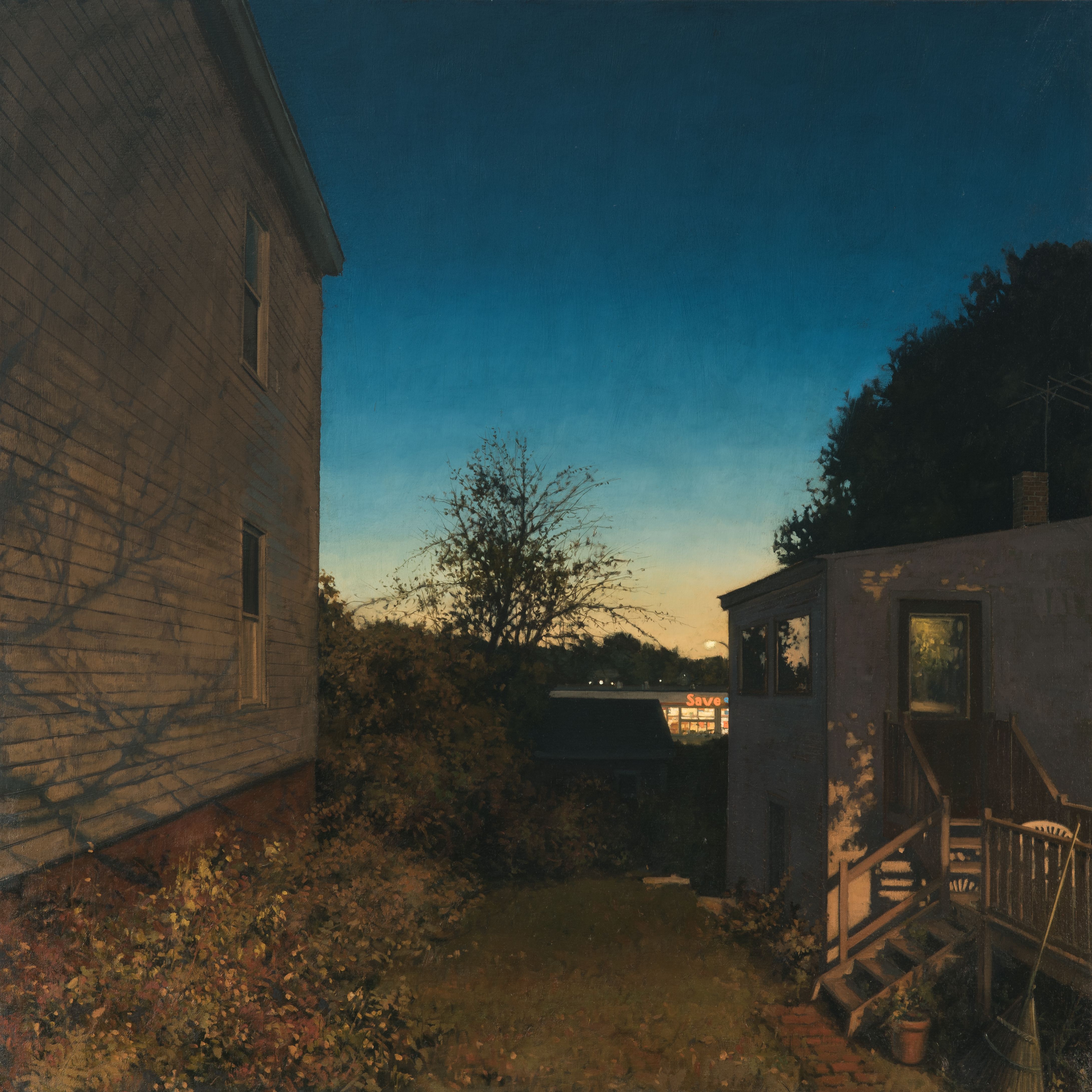 Linden Frederick’s painting “Save-a-Lot,” the inspiration for one of the stories in a collection based on the artist’s work.