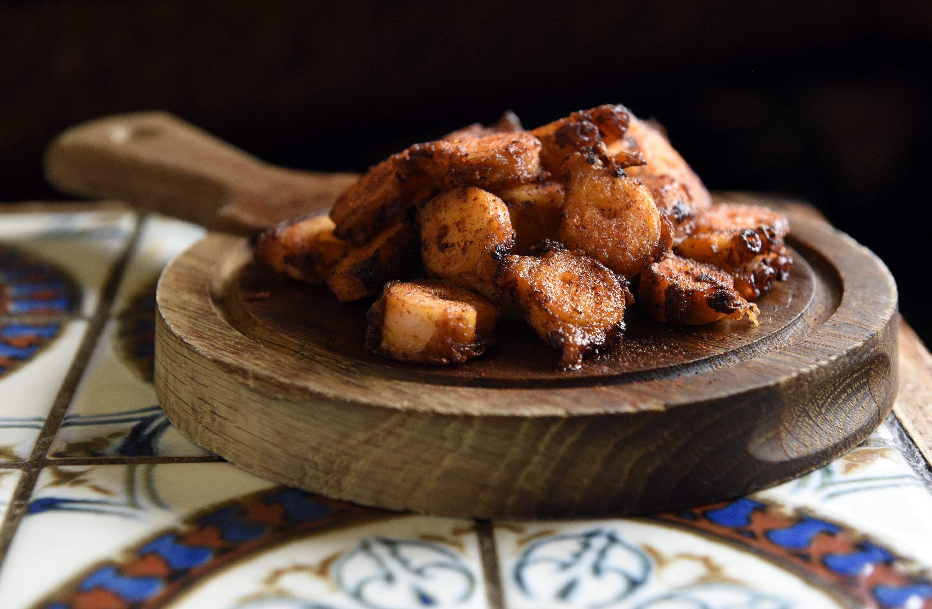 Octopus with pimentón and potatoes.