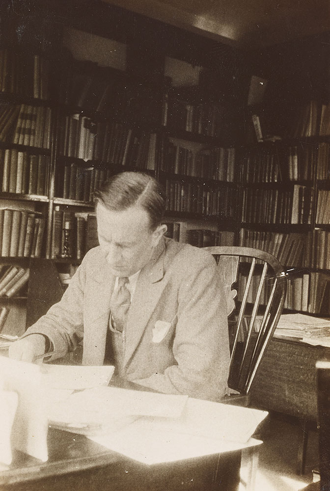 J.R.R. Tolkien in his study, ca. 1937.