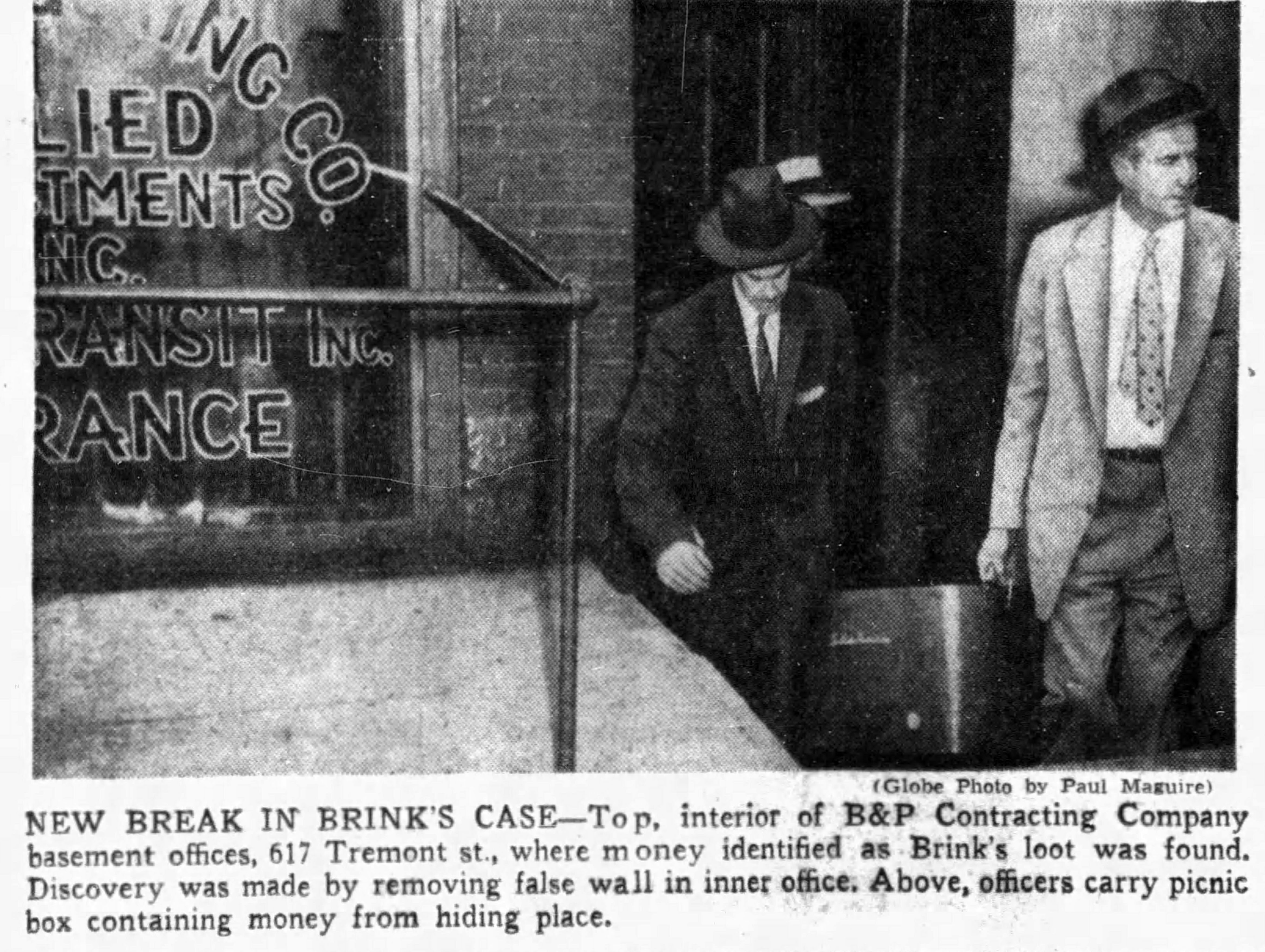 Some of the Brink's loot was recovered from this office at 617 Tremont St. in the South End.