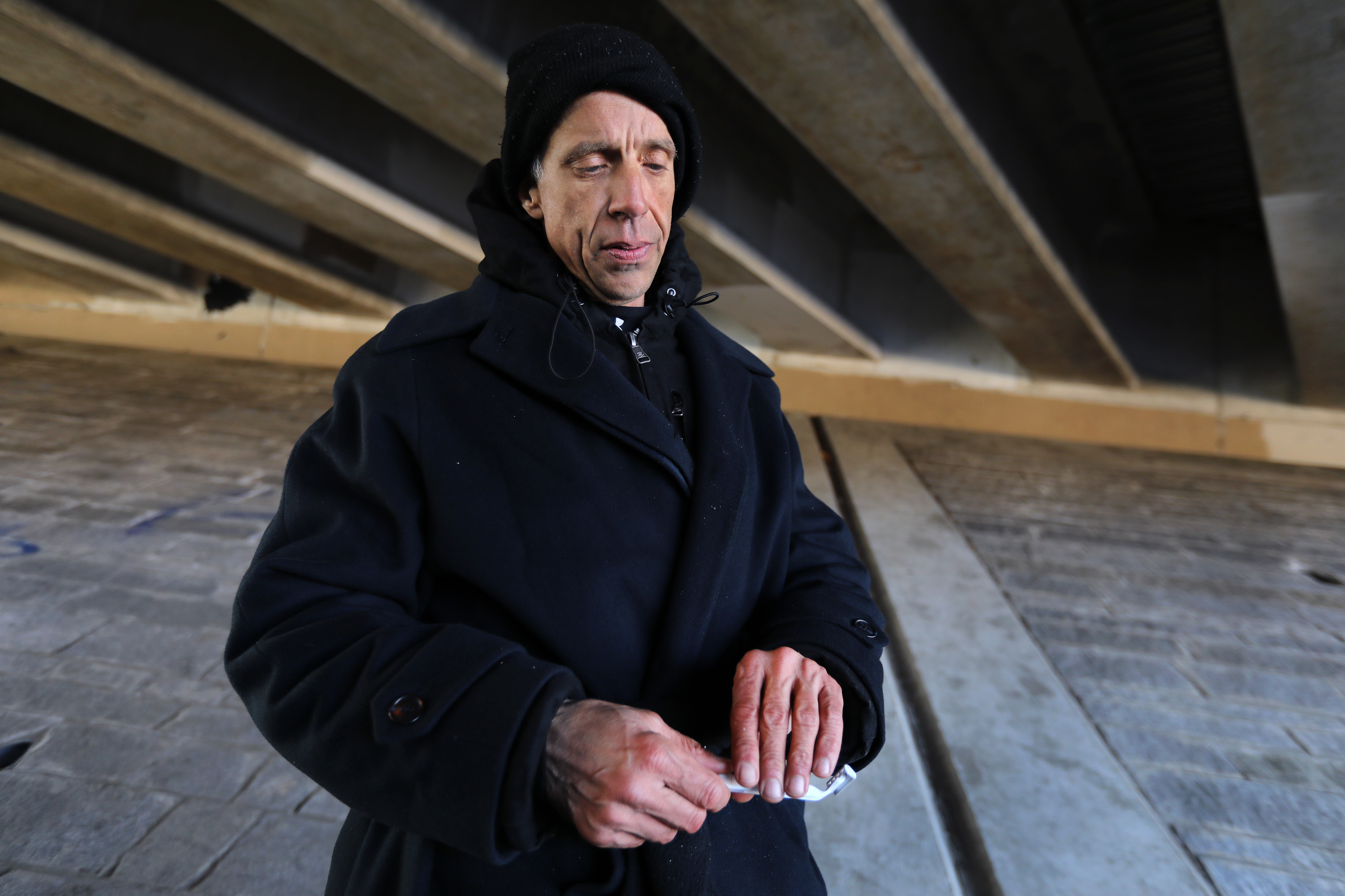 Steve, 51, said the spot was a good place for homeless people to stay before the spikes were installed.
