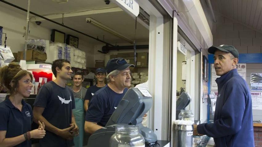 Then-President Barack Obama ordered food at Nancy’s on Martha’s Vineyard in 2013.
