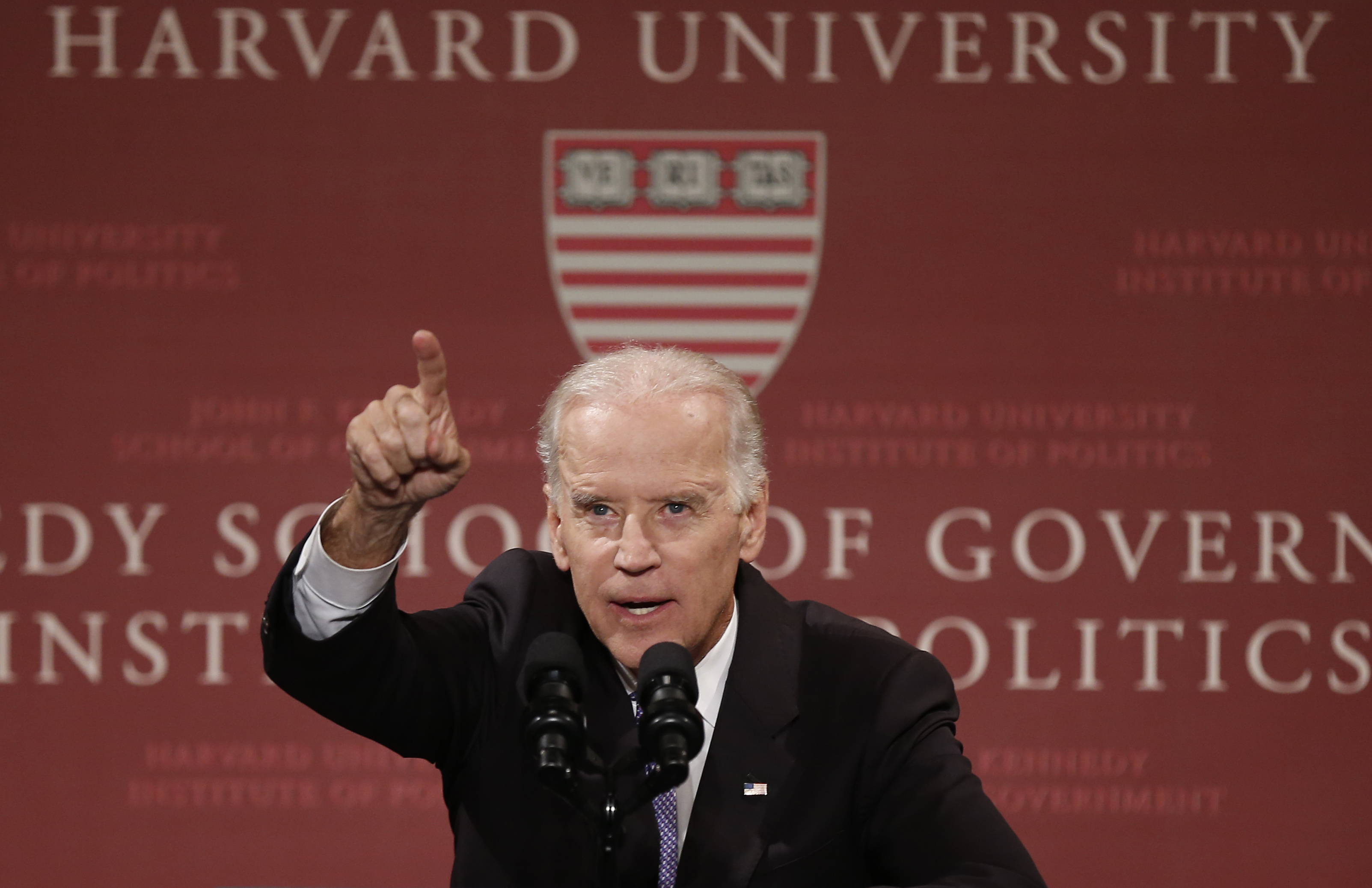 Vice President Joe Biden spoke to students, faculty, and staff at Harvard University's Kennedy School of Government on Thursday.