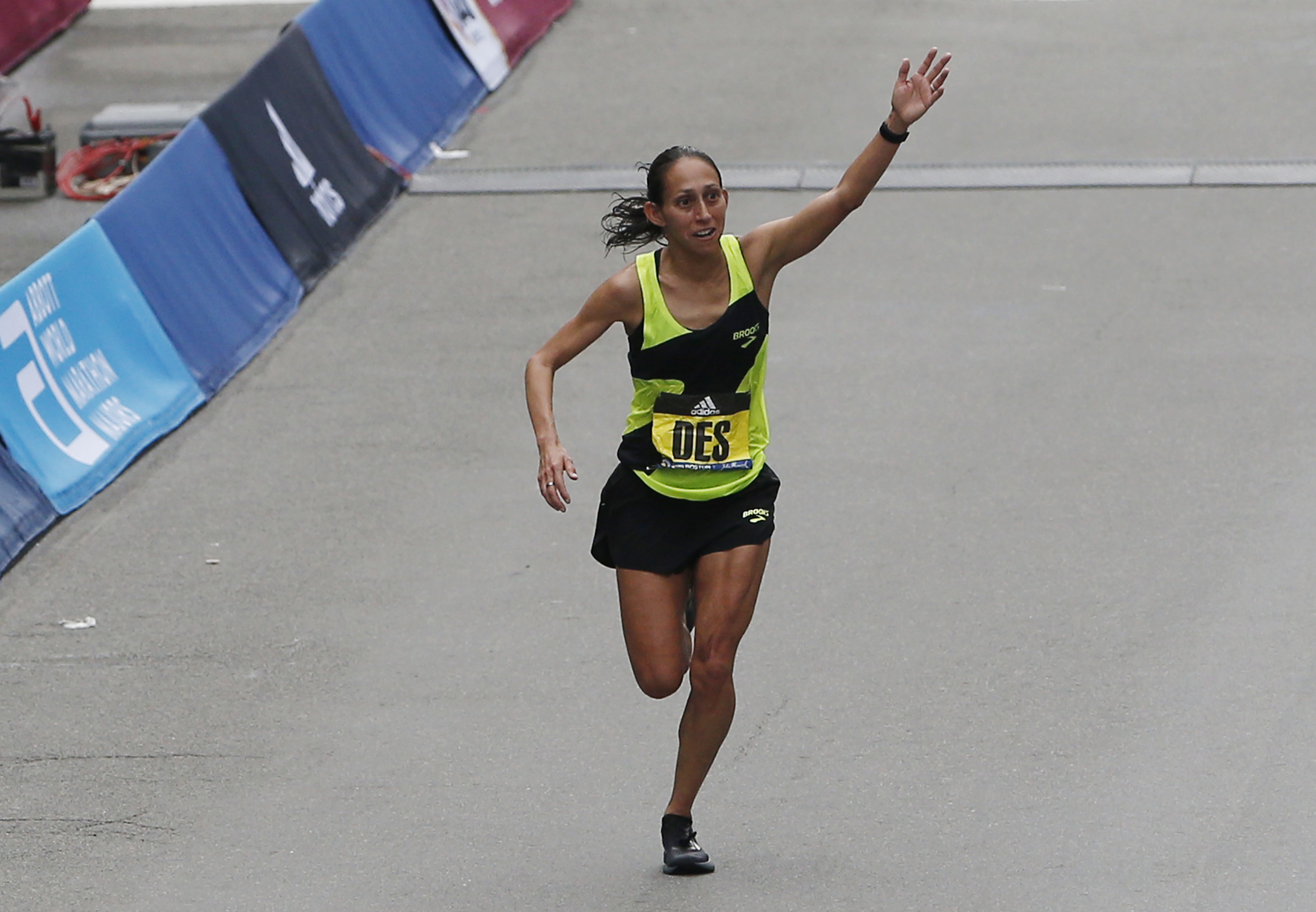Desiree Linden finished in 2:27:00 on Monday.