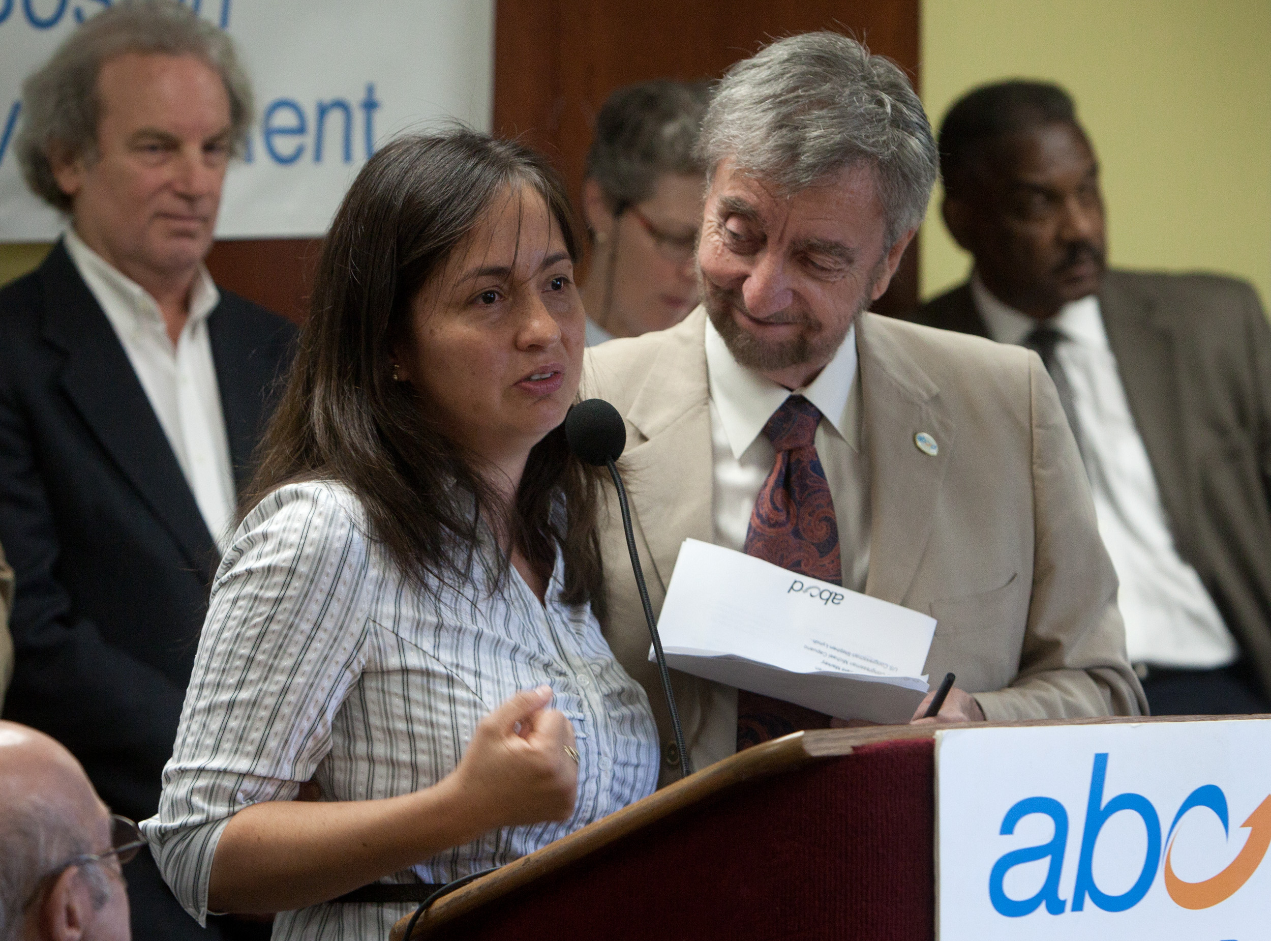 Paola Garcia, a mother at Action for Boston Community Development’s Head Start program, spoke about how the US government shutdown is affecting low-income people.