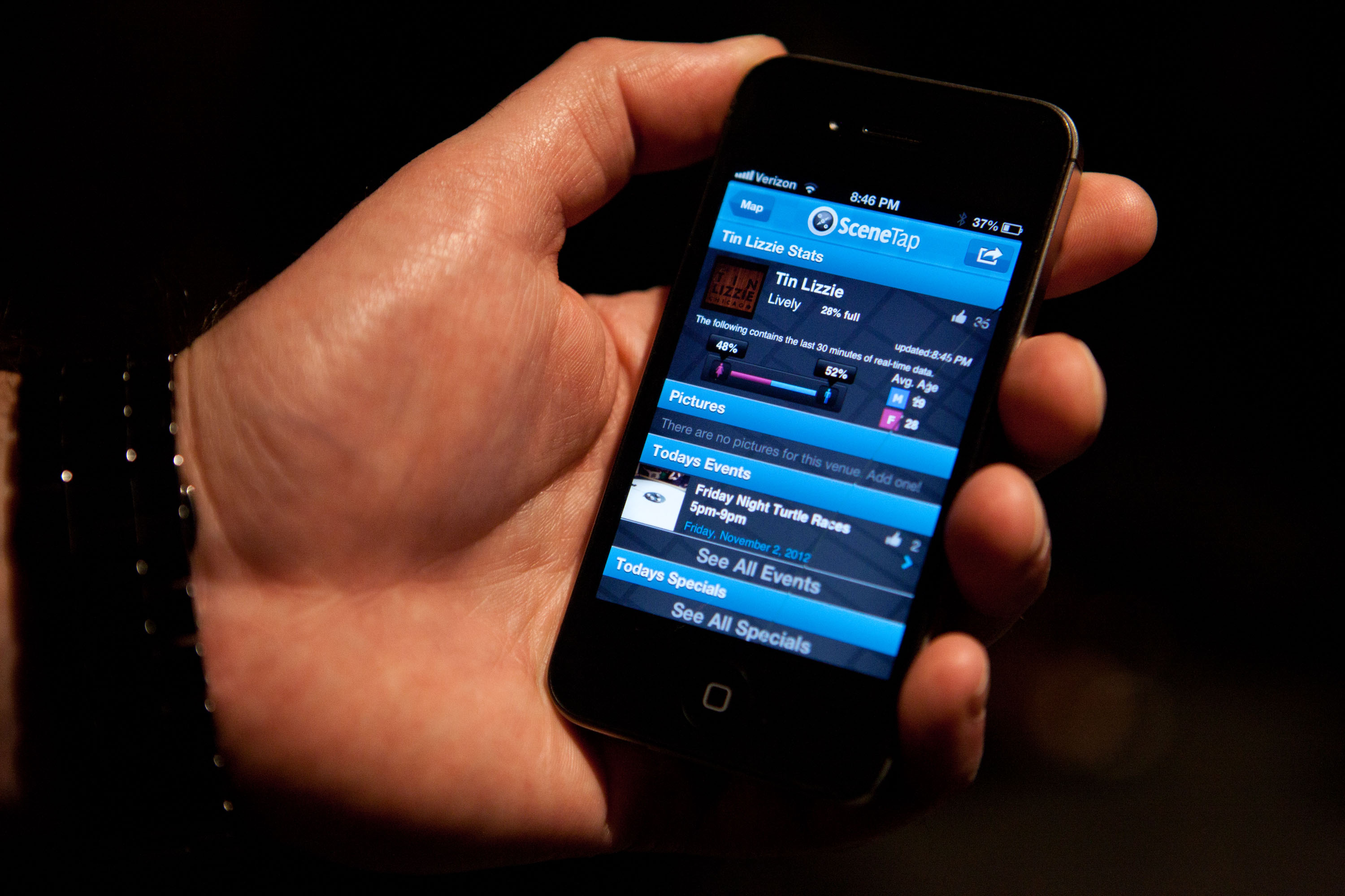 Client statistics at The Greatest Bar, in Boston, can be viewed on smart phones.