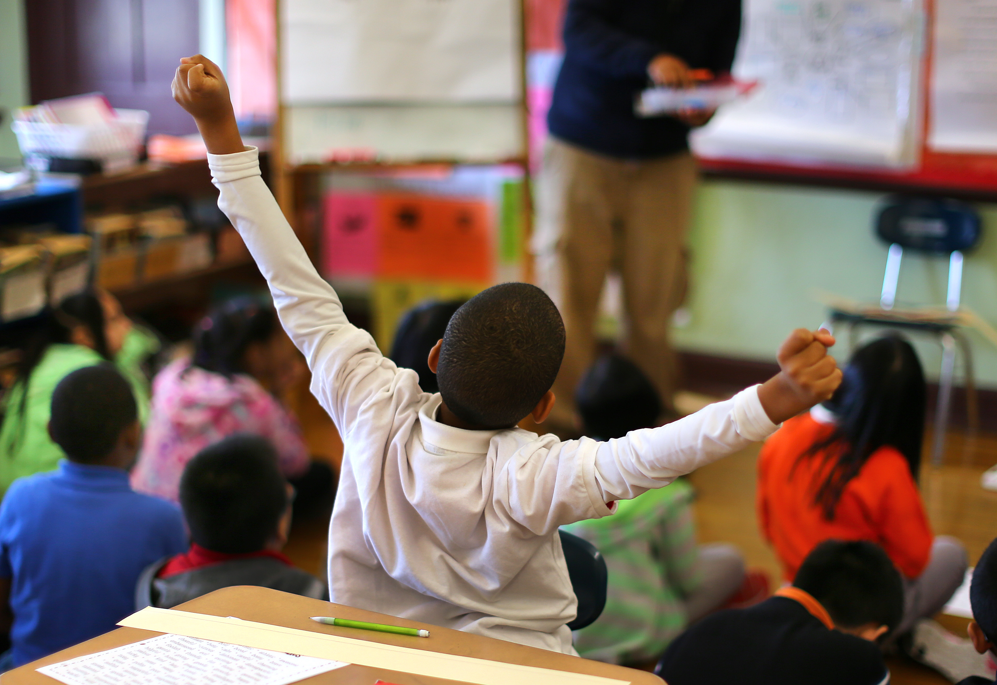 State officials say they have no idea how many standardized tests are being administered in local schools. Pictured: A Mather Elementary School fourth grade class.