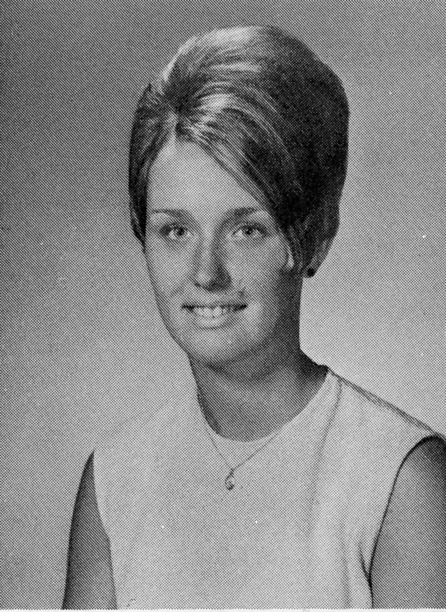 Catherine Greig is shown as a senior high school student in a photo from the 1969 South Boston High School Yearbook, Reflections 69.