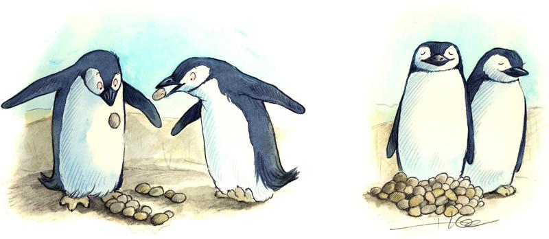Henry Cole’s “Penguin Pride” (l8-by-12 inches, framed) has a value of $550 and a suggested bid of $250.