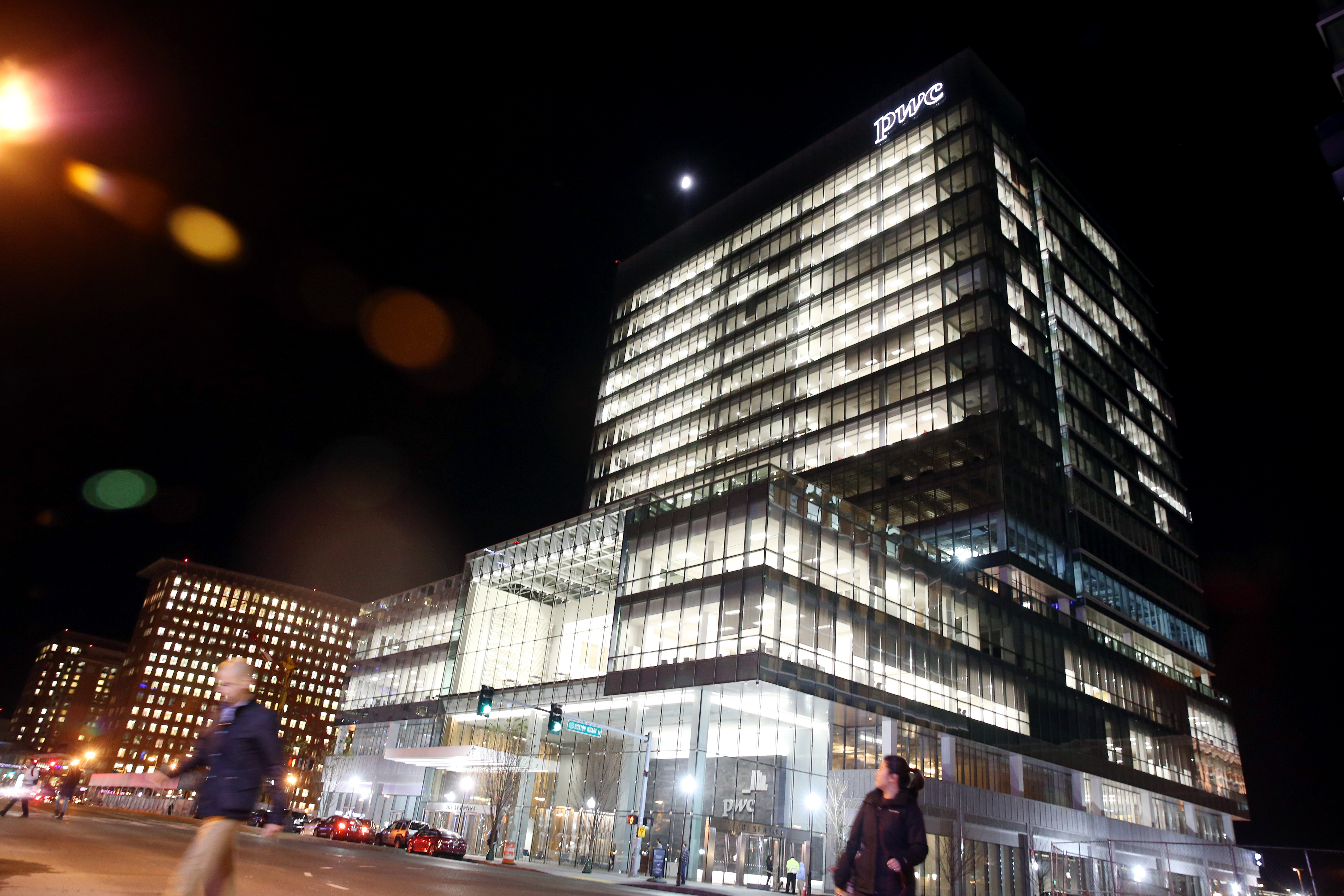 PwC’s logo went up last month on a 17-story tower on Seaport Boulevard. The sign raises the local profile of the firm known for years as PricewaterhouseCoopers.