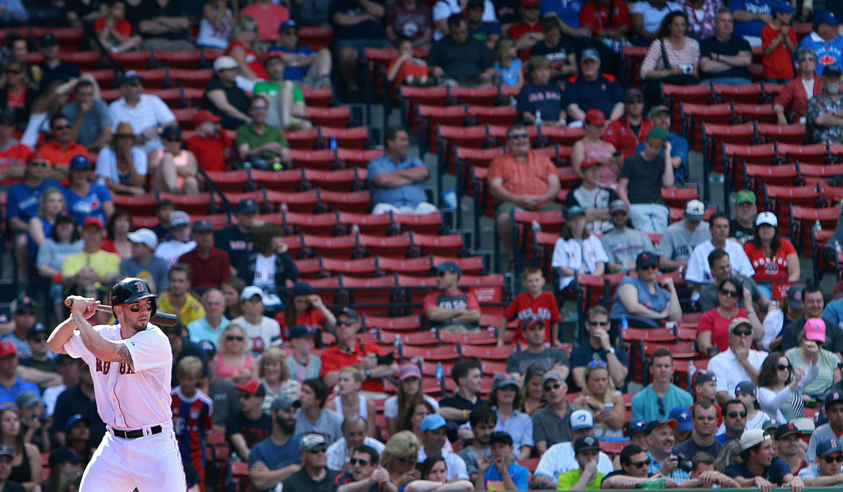 Fans, discouraged by another Red Sox loss, left Fenway Park in droves early, and the stands were sparsely populated by the time catcher Blake Swihart was at bat in the ninth inning.