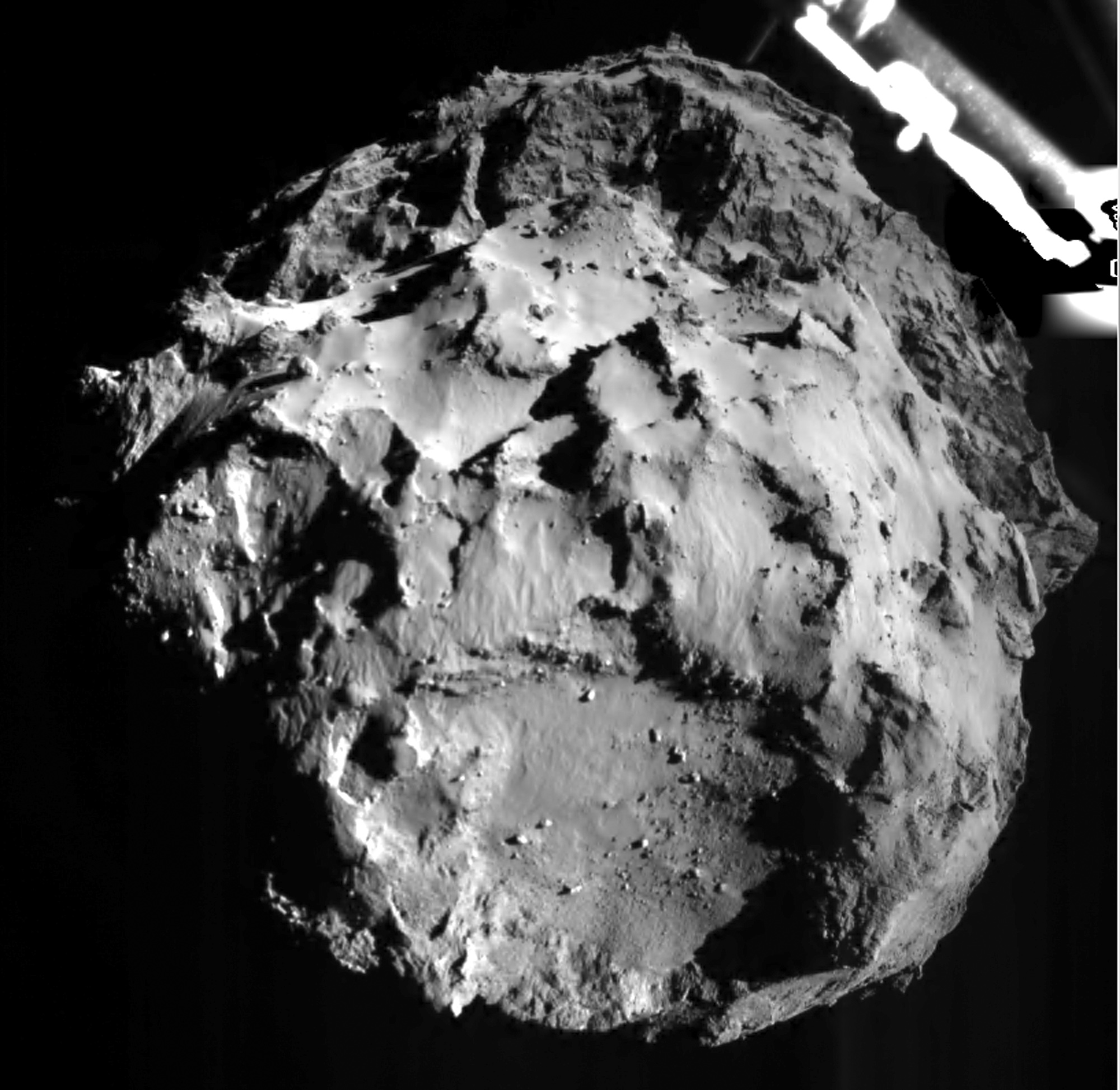 An image taken from the Philae lander during its descent to the comet.
