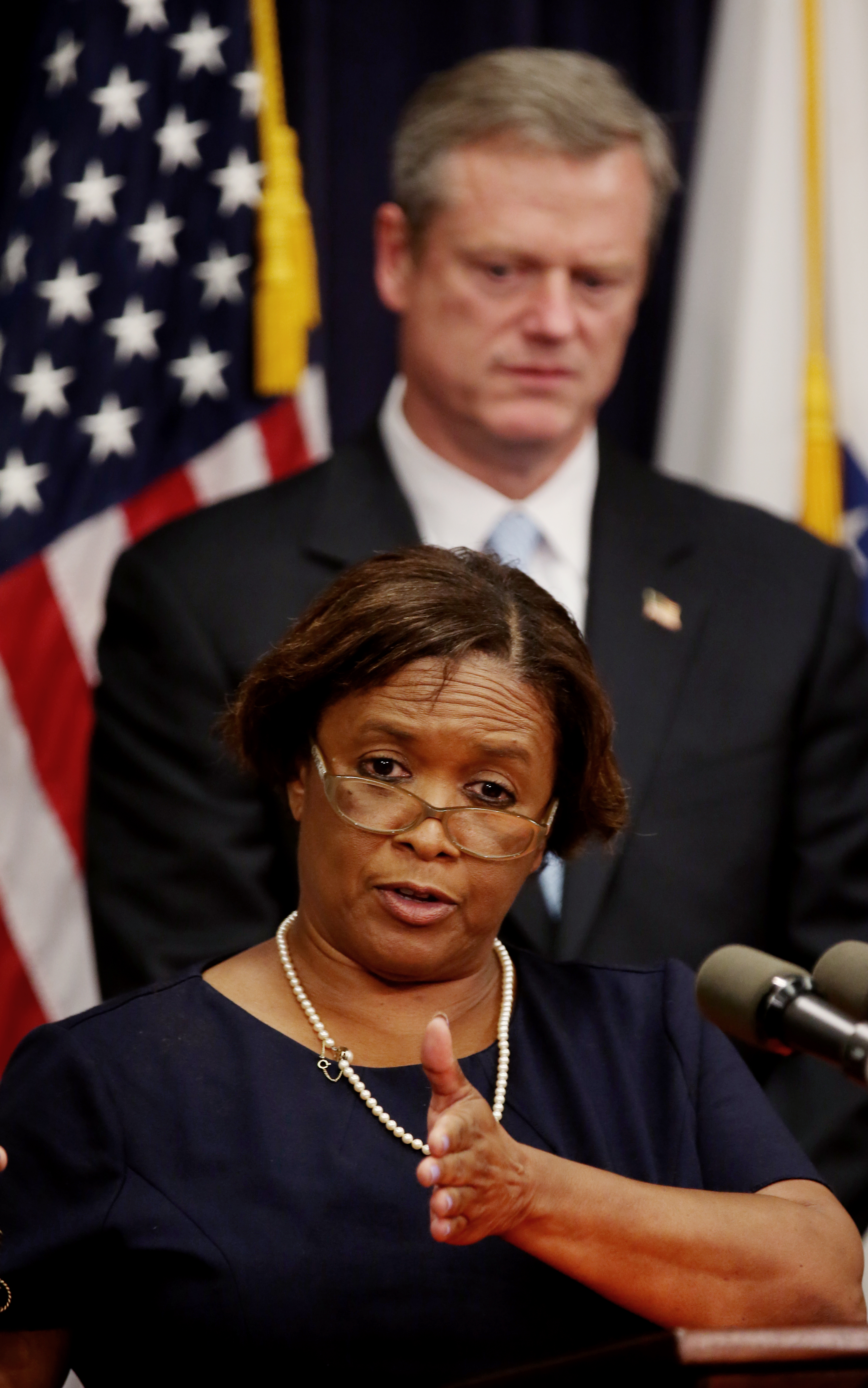 Commissioner Linda Spears and Governor Charlie Baker held a press conference earlier this month.