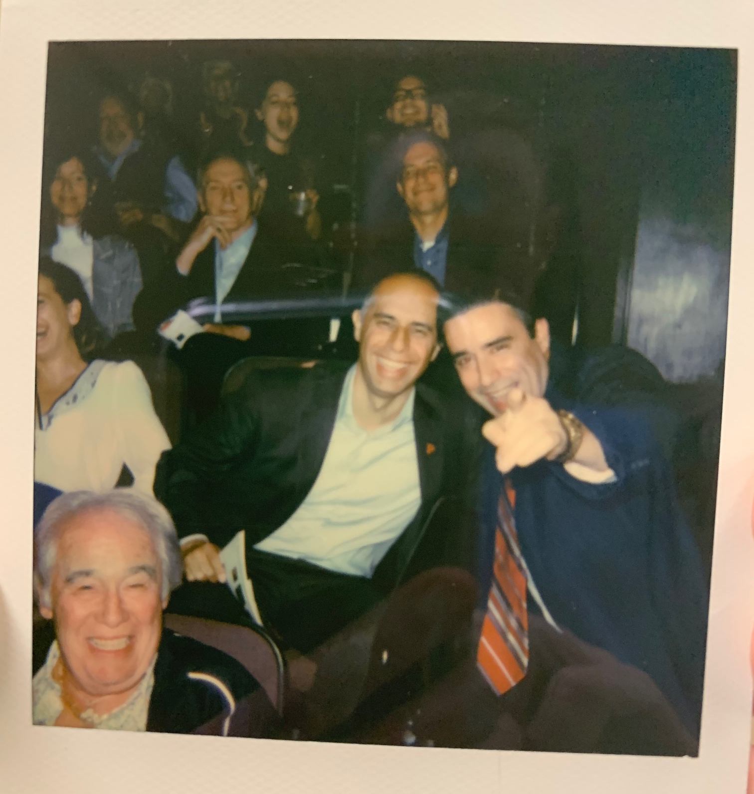 A polaroid of Providence Mayor Jorge Elorza with the actor who played Vincent “Buddy” Cianci in “The Prince of Providence.”