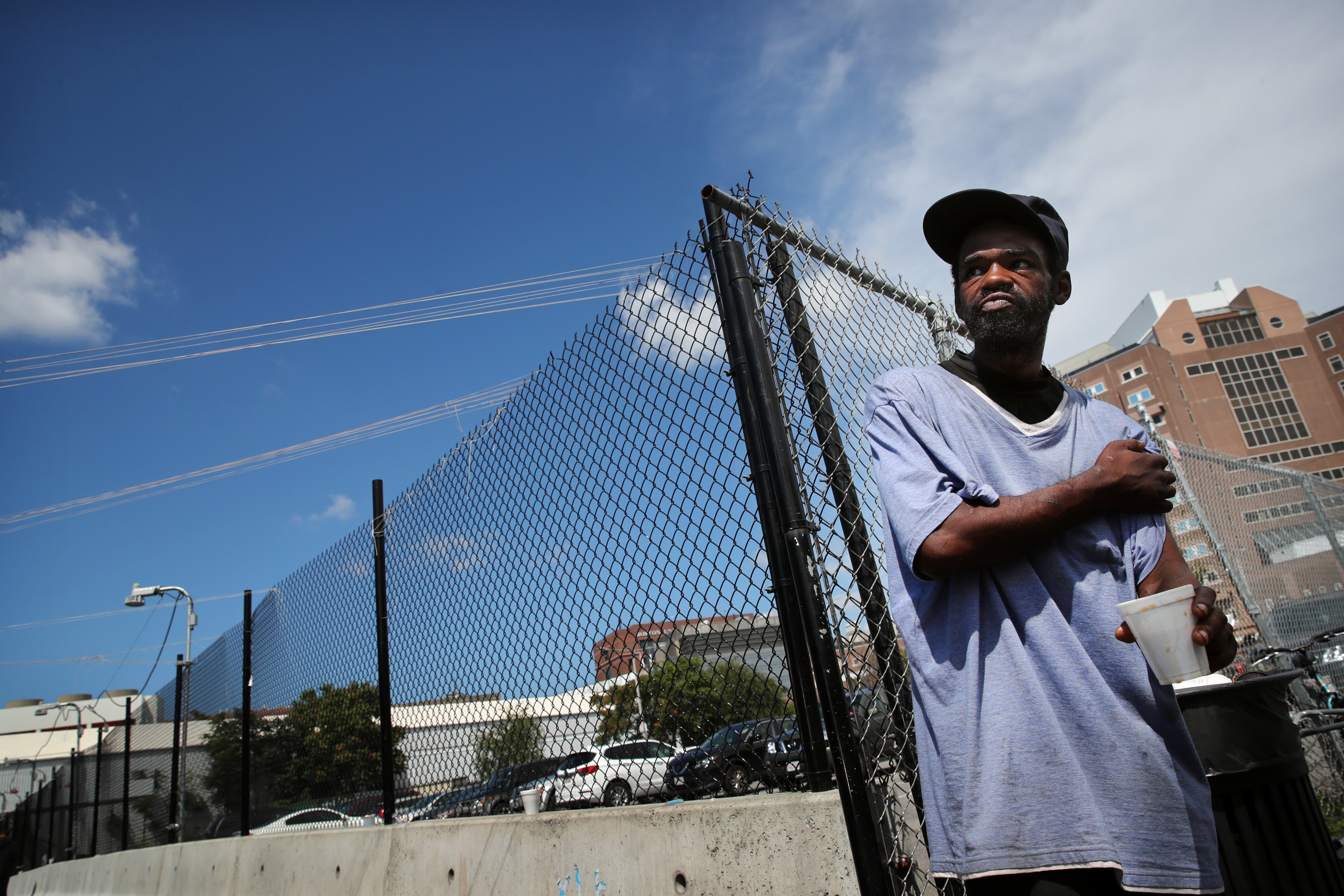 Sidney Grant, 33, stood on Atkinson Street.