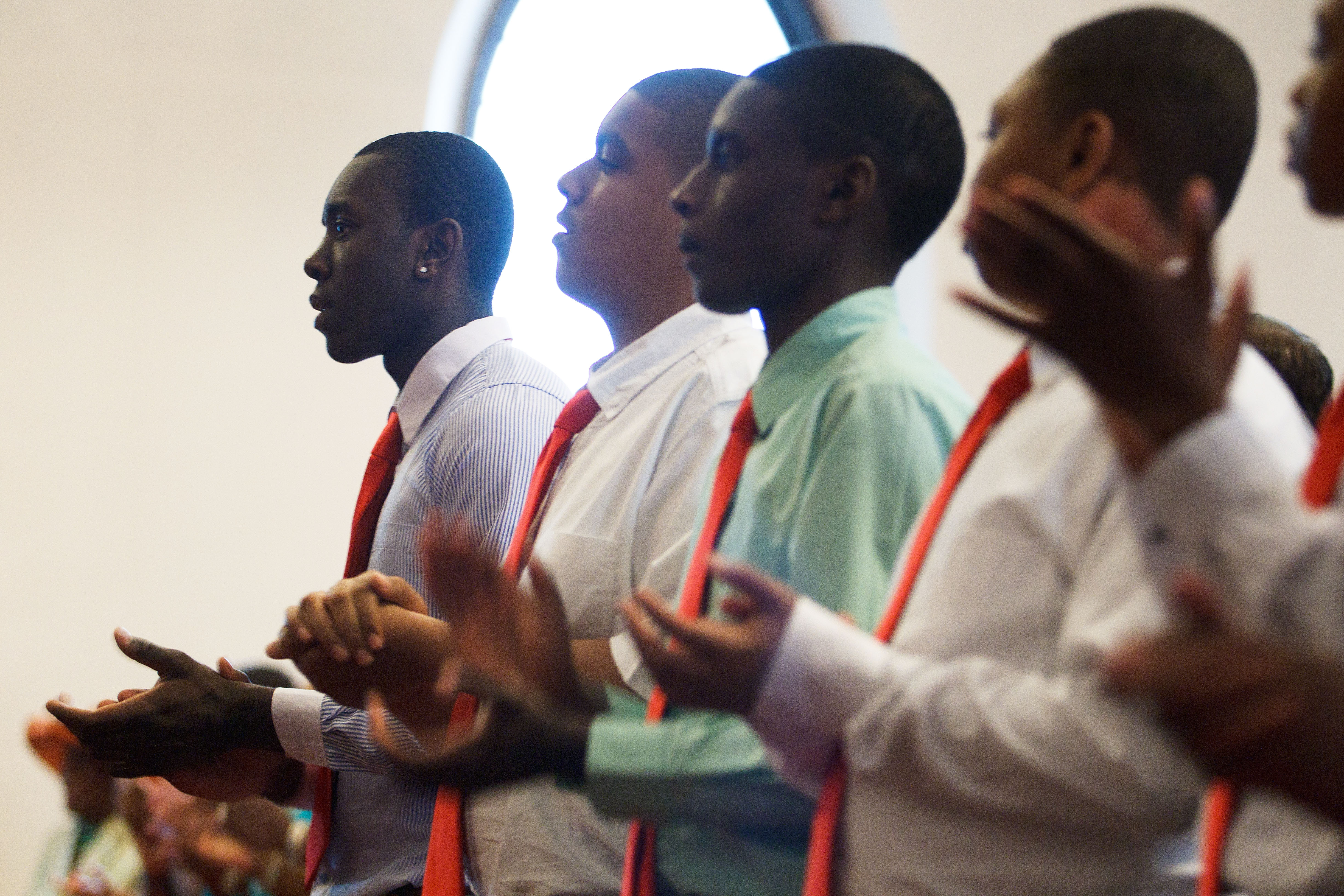 The young men of Eliot Congregational Church in Roxbury were presented to their fellow congregants at a “Men’s Leadership Day” service.