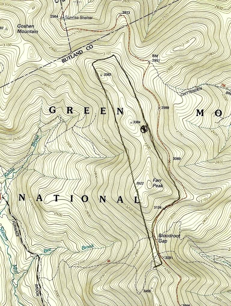 The trail map that dowser Clarence Decker marked.