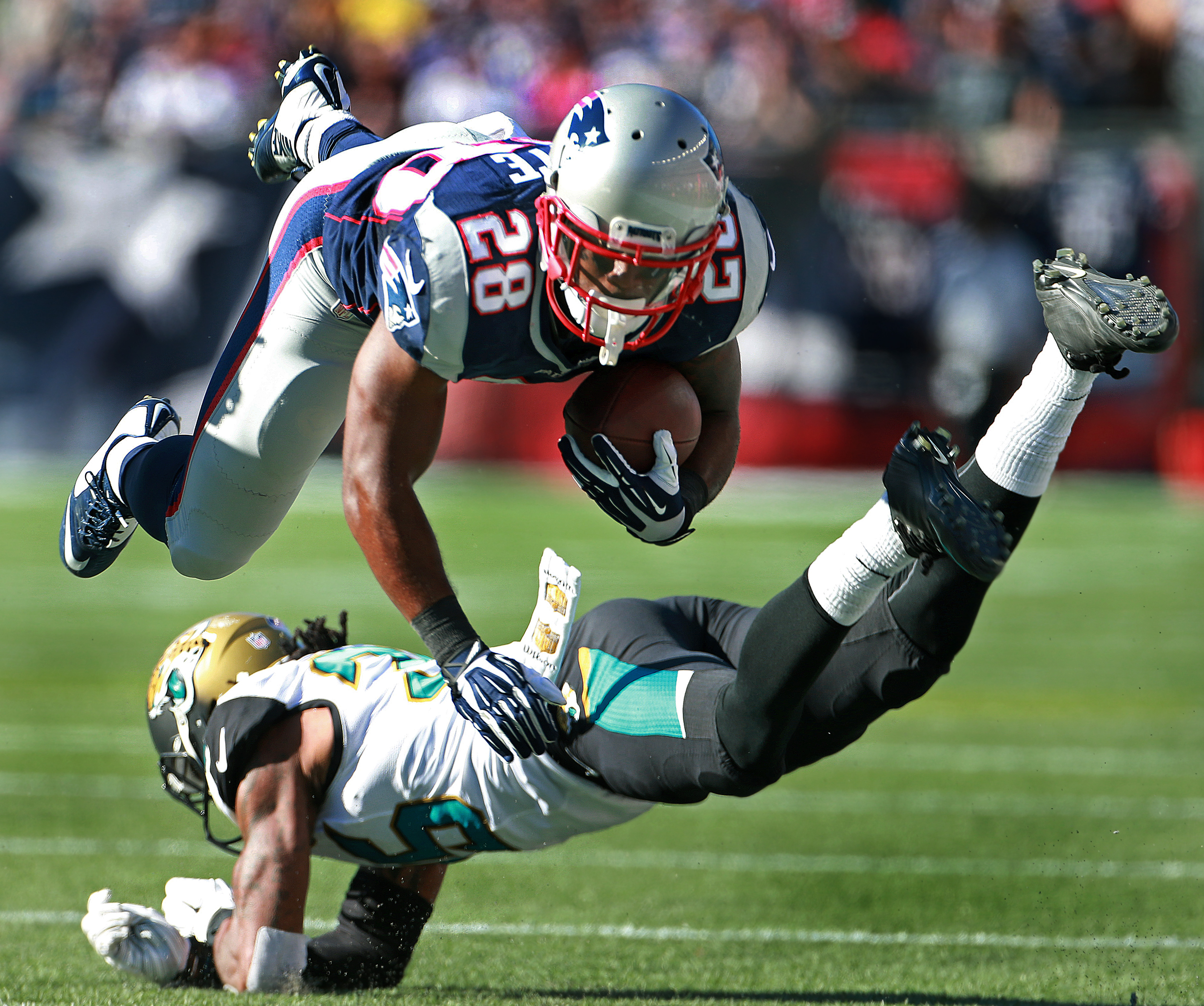 Rookie running back James White gained invaluable experience against Demetrius McCray and the Jaguars.