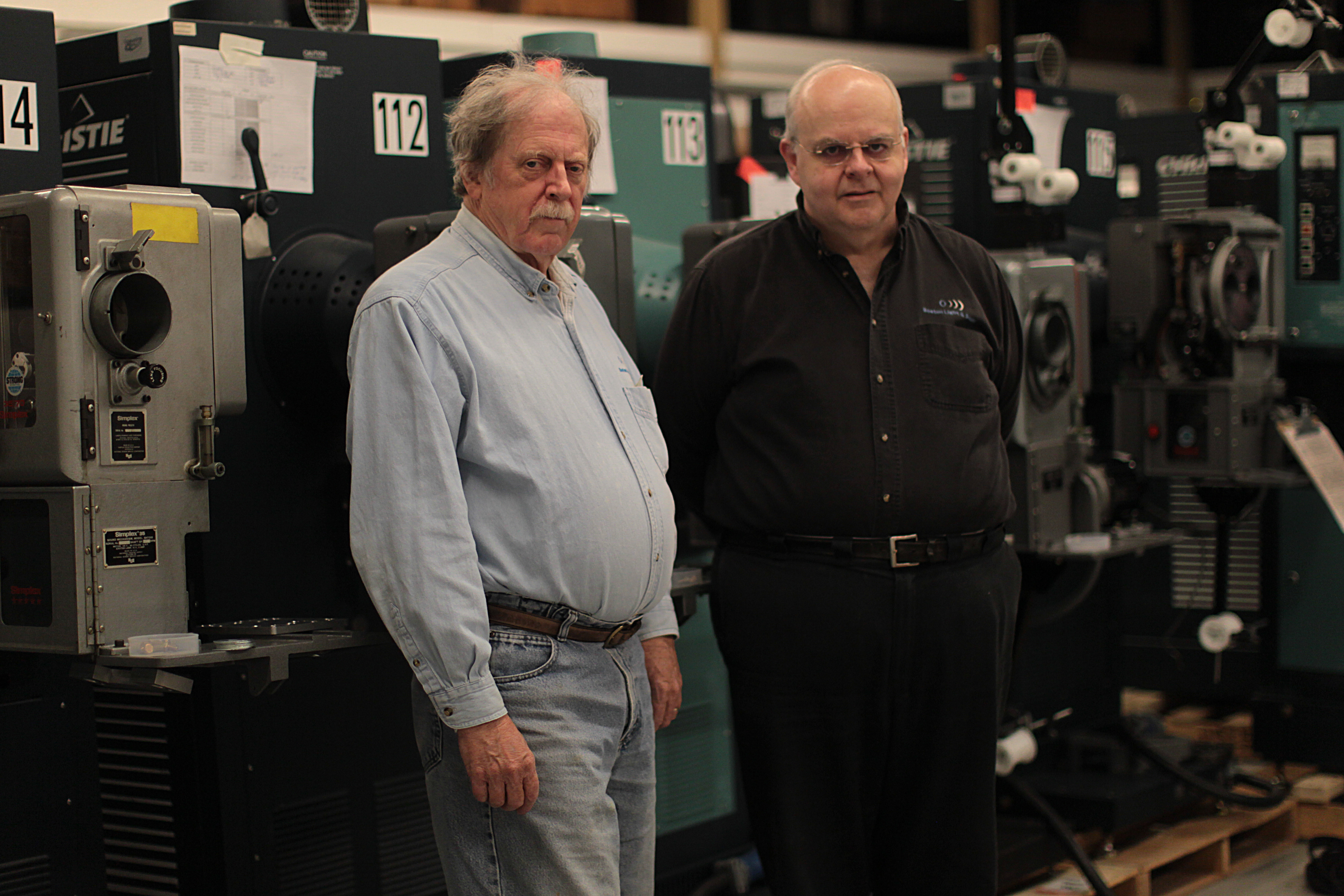 Chapin Cutler and Larry Shaw (left), cofounders of Boston Light & Sound