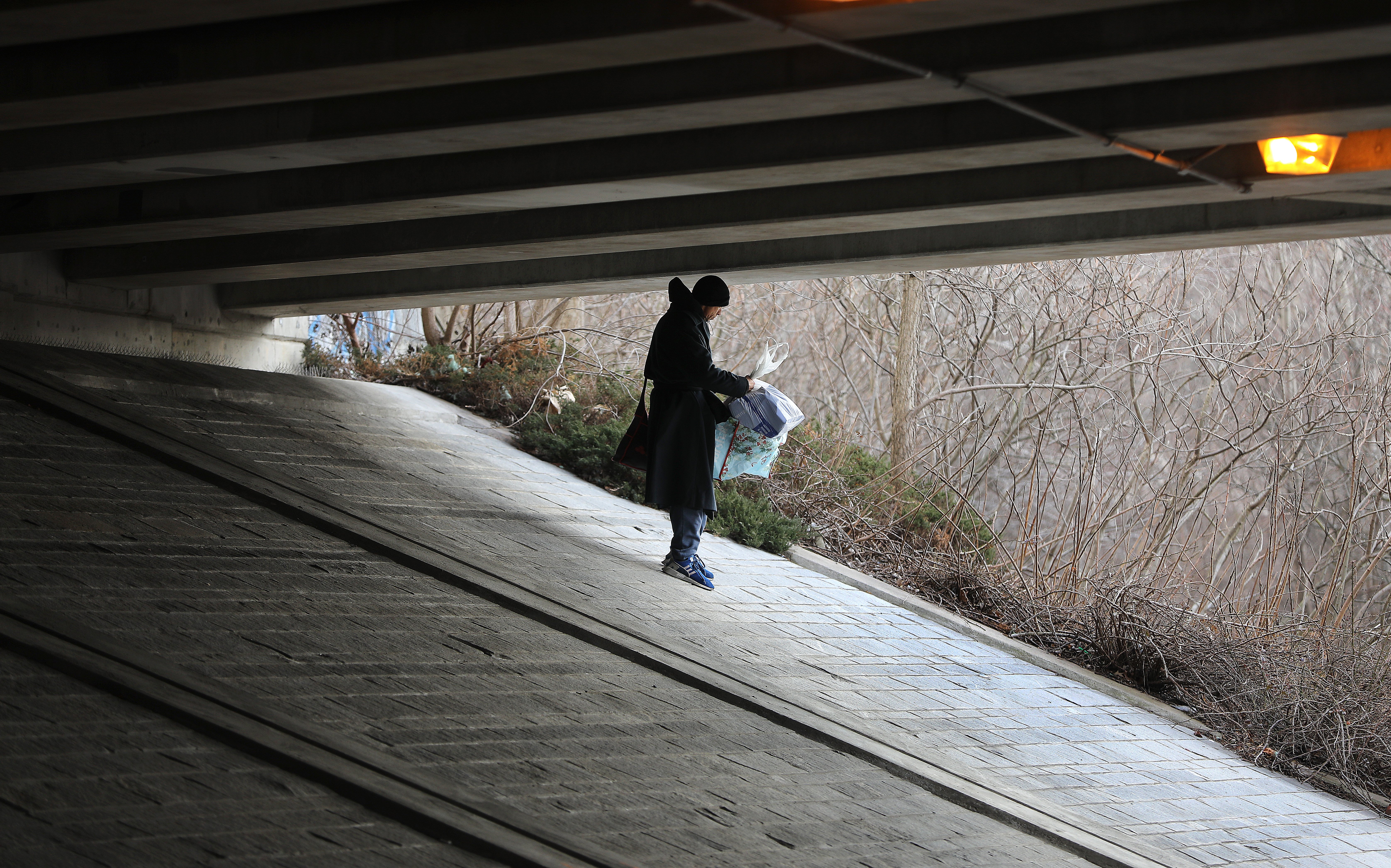 A 51-year-old man who asked to be identified as Steve S. said he has been homeless for about four years and has stayed under the Route 2 bridge.