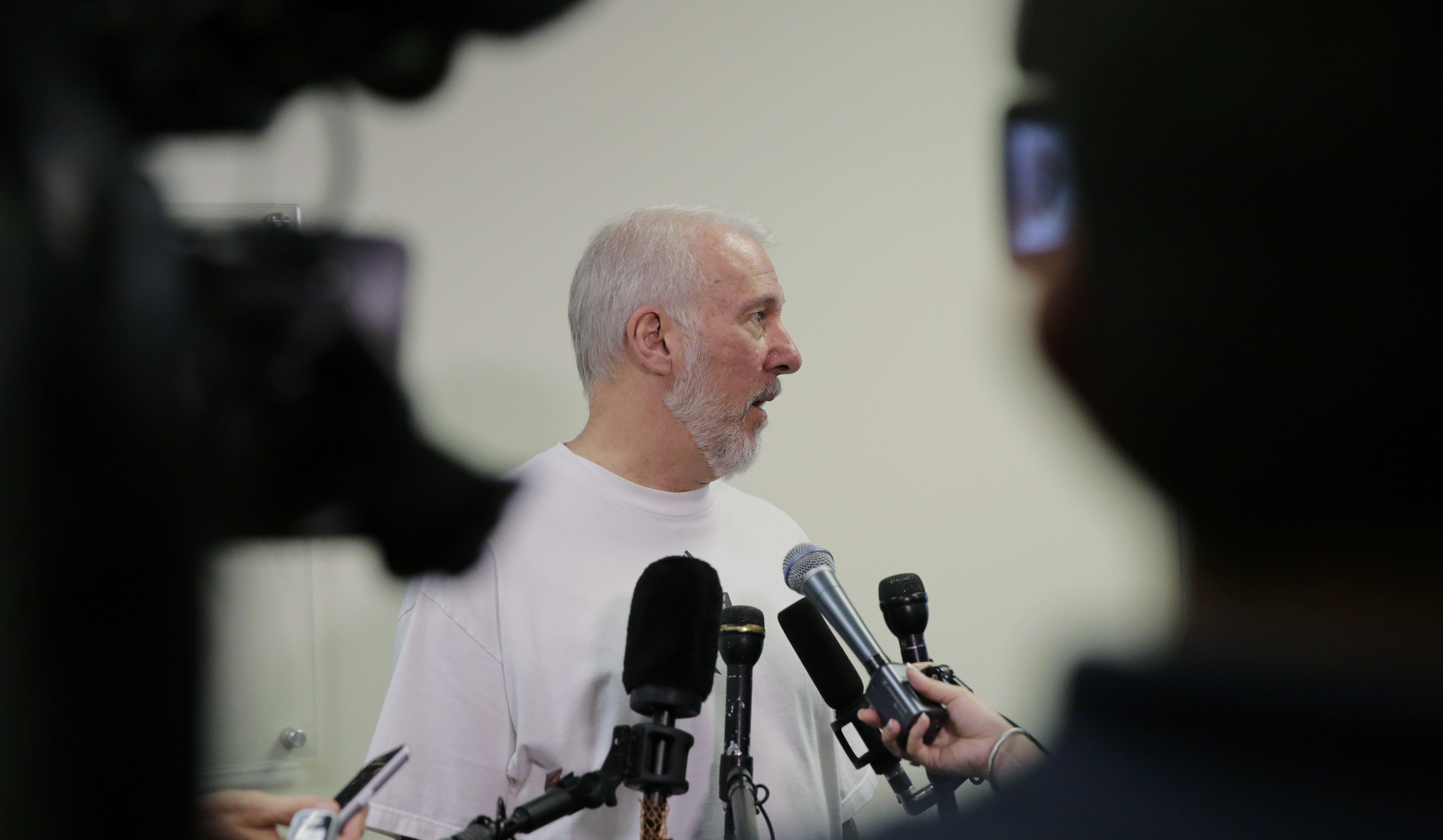 Spurs coach Greg Popovich has been a constant on the bench.