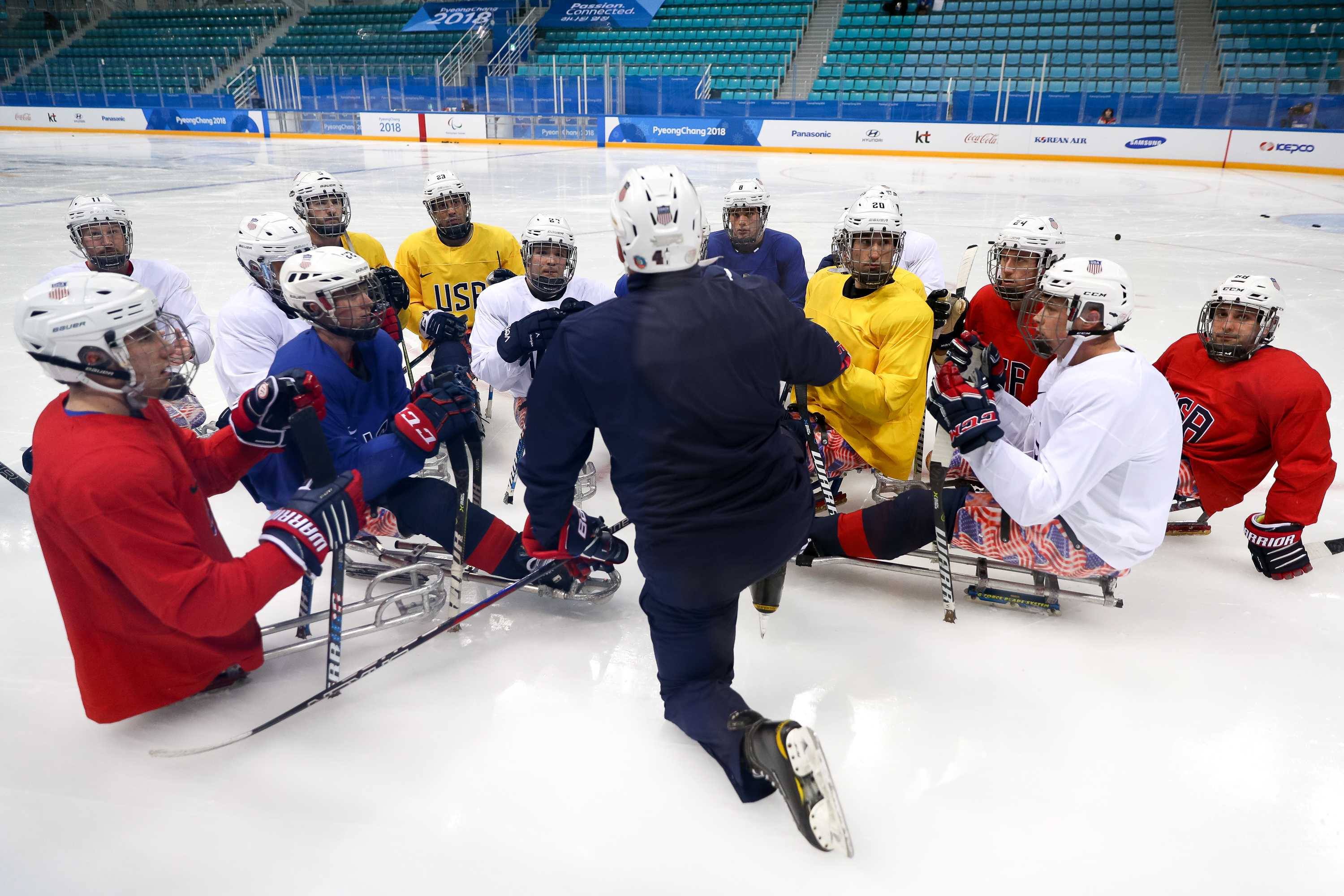 The US men’s sled hockey team plays its first game on Sunday vs. Japan.