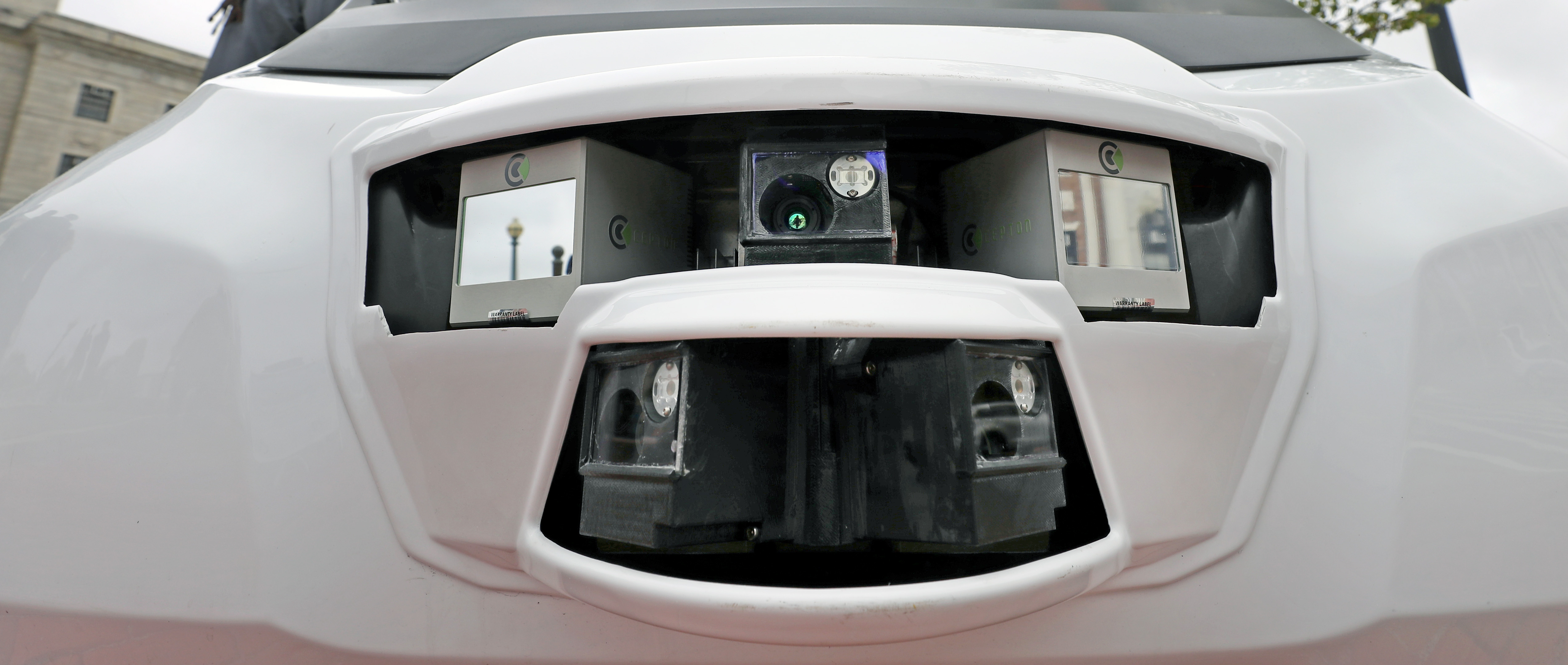 The front bumper of the shuttle.