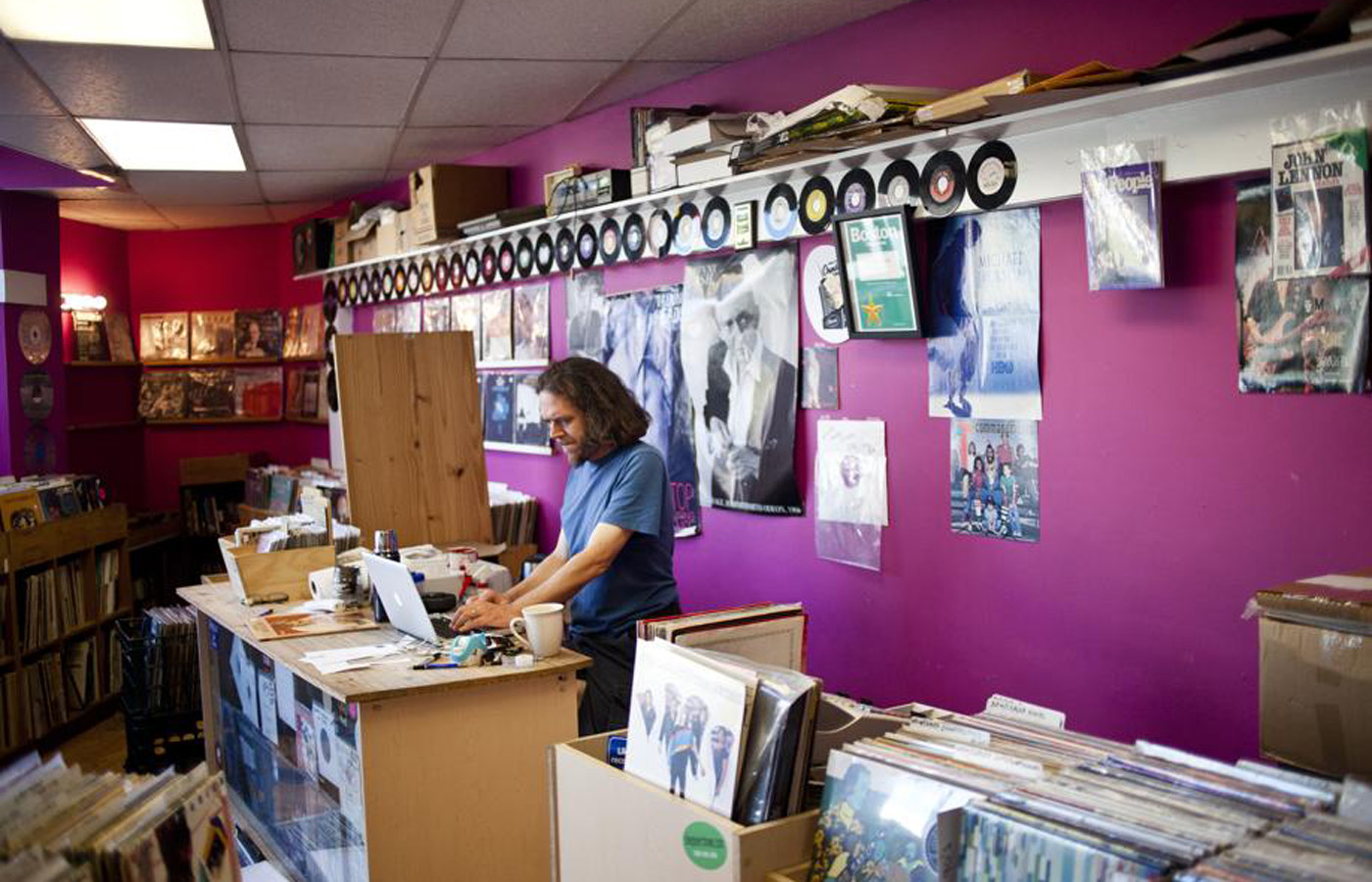 Vinyl records at Somerville Grooves.