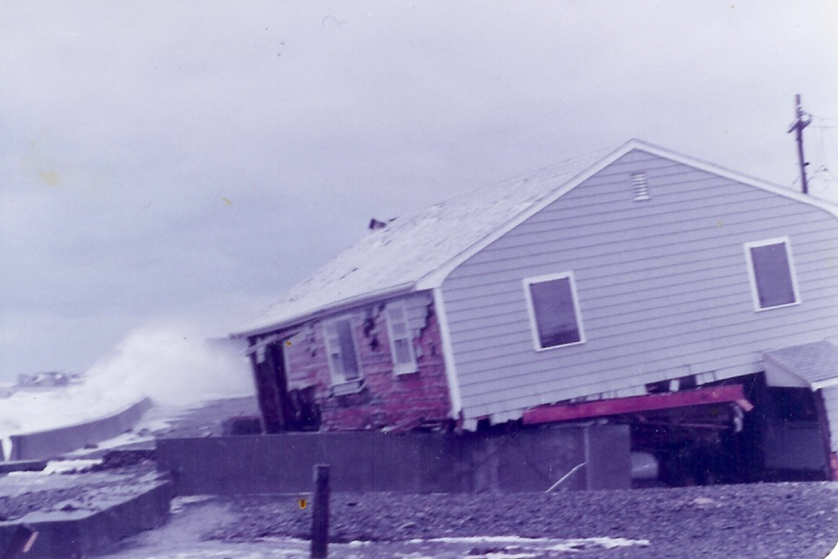 The house at 48 Oceanside Drive took a pounding in the Blizzard of 1978, which knocked it off its foundation.