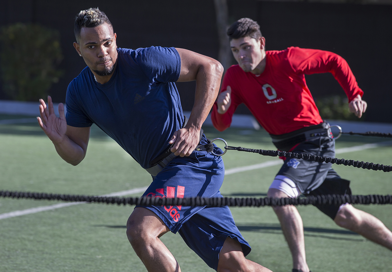 This drill is called a “resisted angle run.”