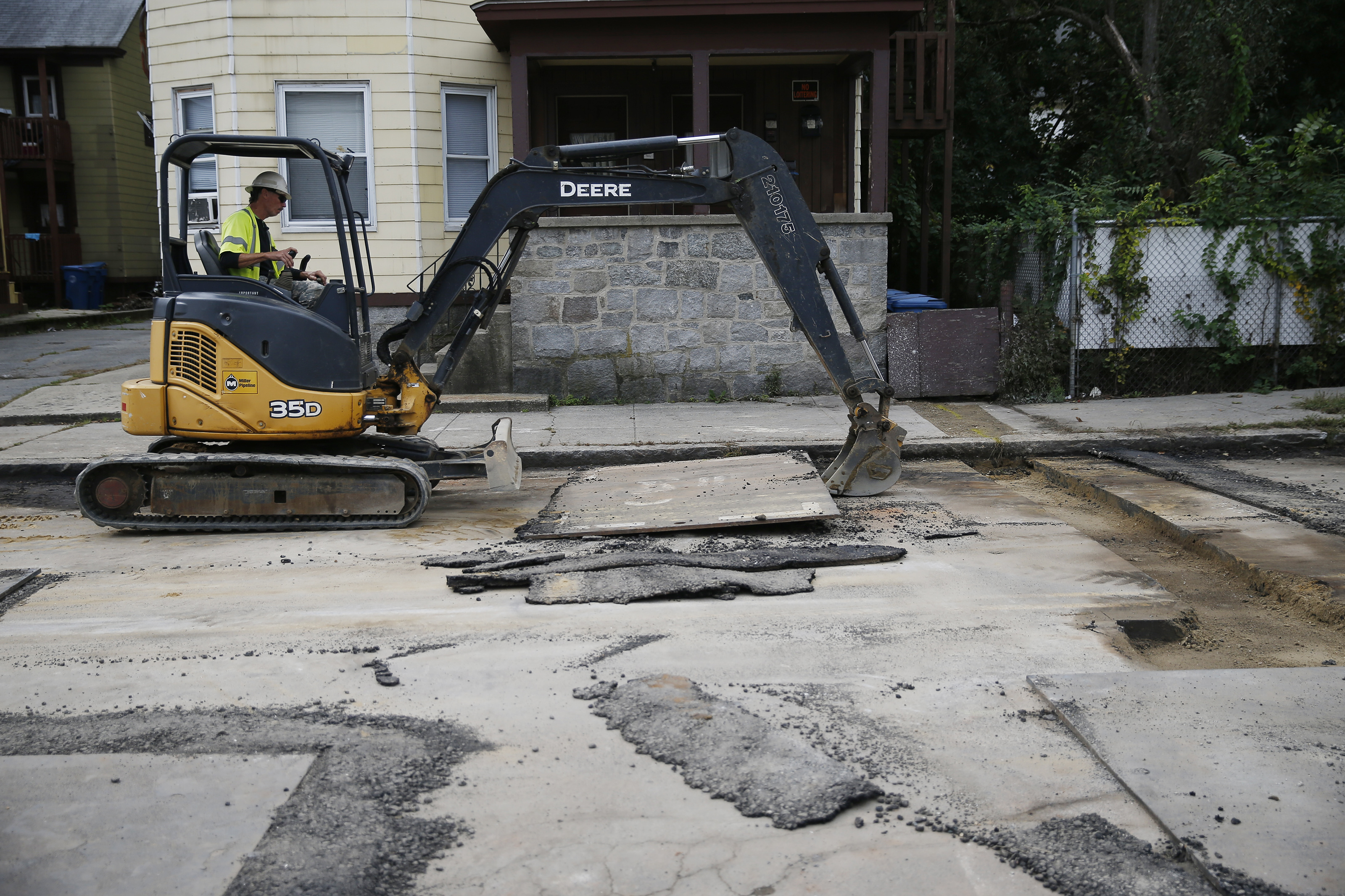 Construction took place on Brookfield Street in South Lawrence.
