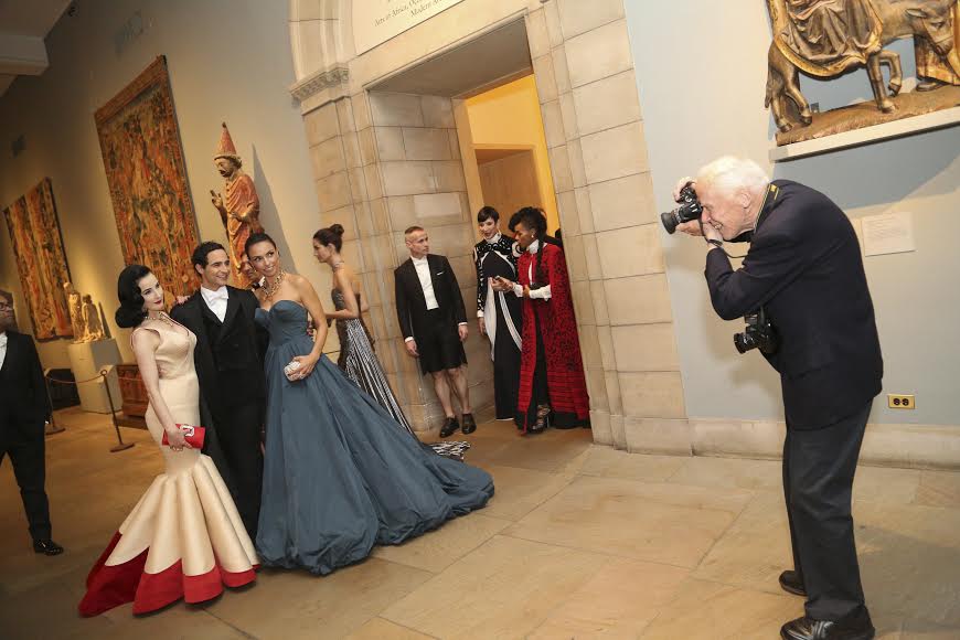 Bill Cunningham photographed Dita von Teese and Zac Posen at the Metropolitan Museum of Art’s 2014 Costume Institute Gala.
