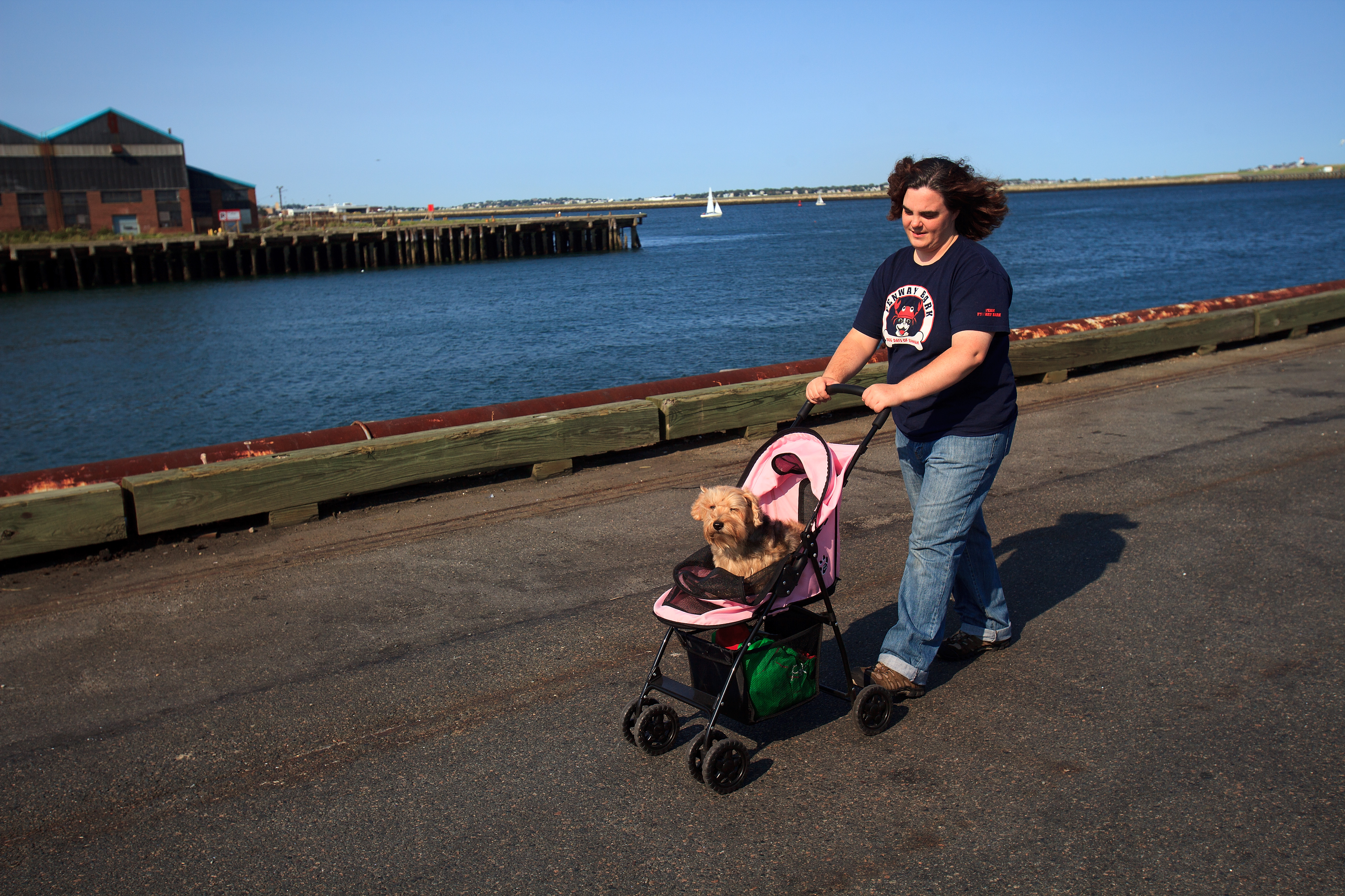 Berry and Nicholas enjoying a walk at the waterfront.