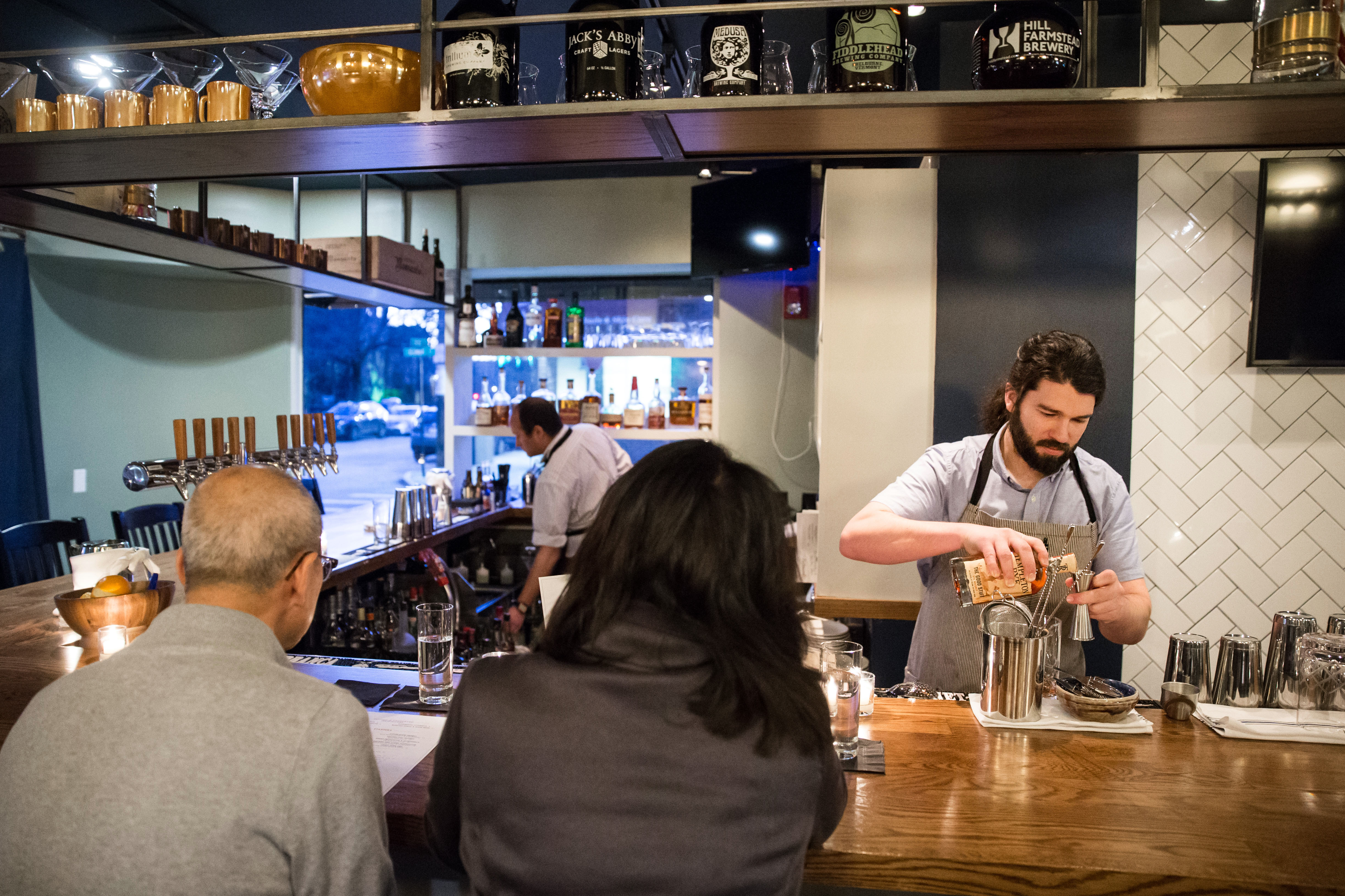 Bartender Nathan Babineau made cocktails at Buttonwood in Newton earlier this year.