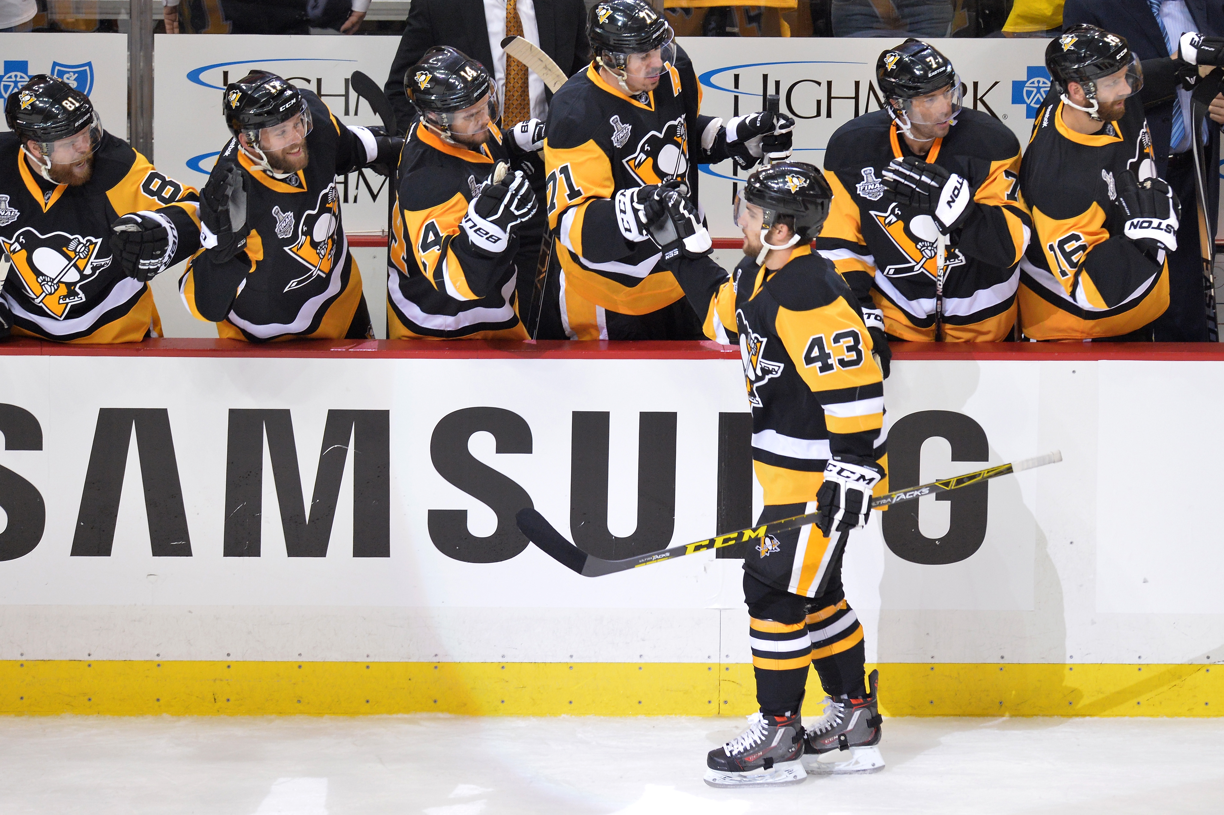 Conor Sheary has averaged 13:57 of ice time in 19 games this postseason.