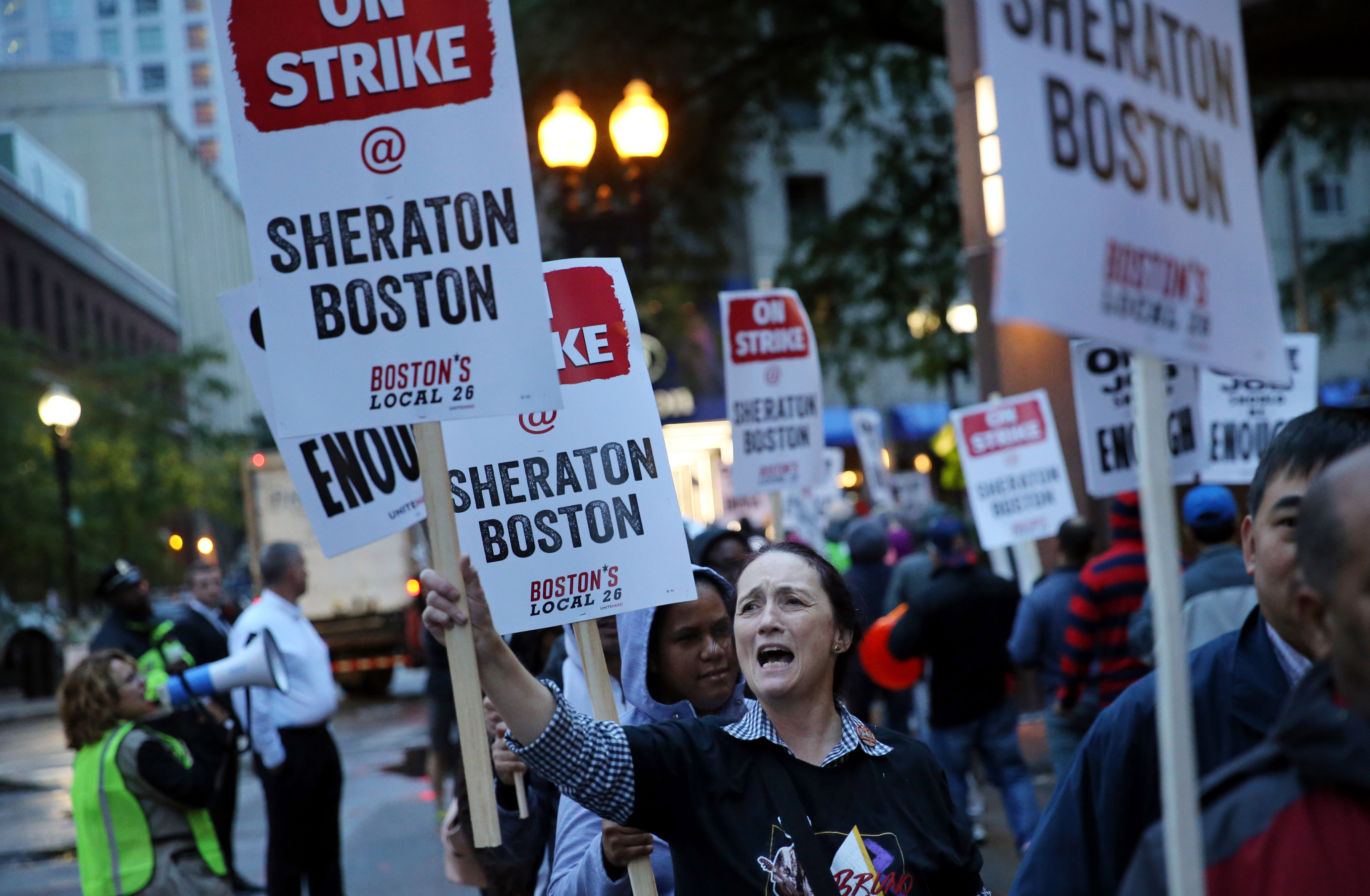 Last fall, hotel workers walked off the job at seven Marriott hotels in Boston, including the Sheraton Boston.
