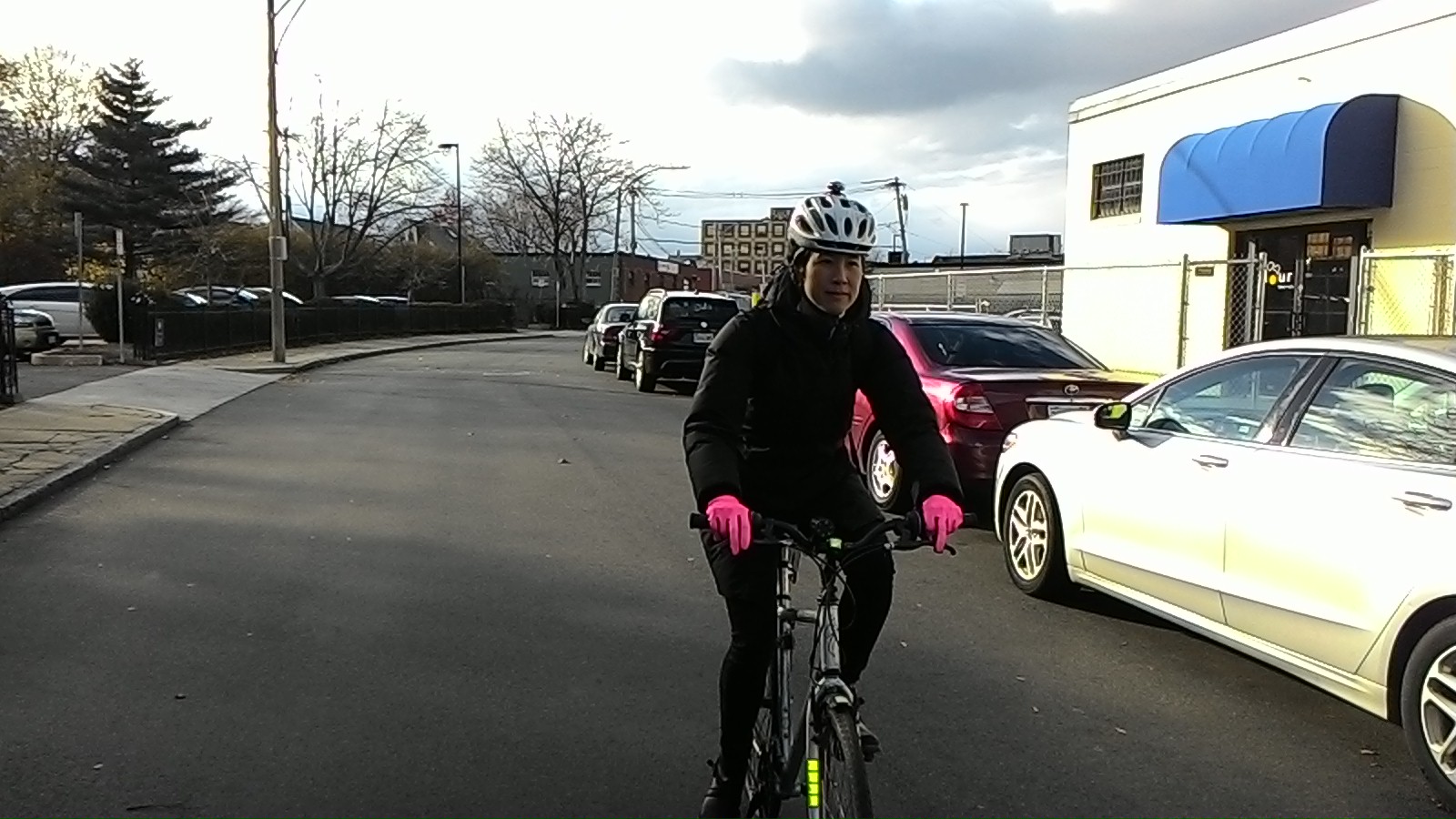 Chang leaves the company’s new Allston production kitchen on her preferred mode of transportation.