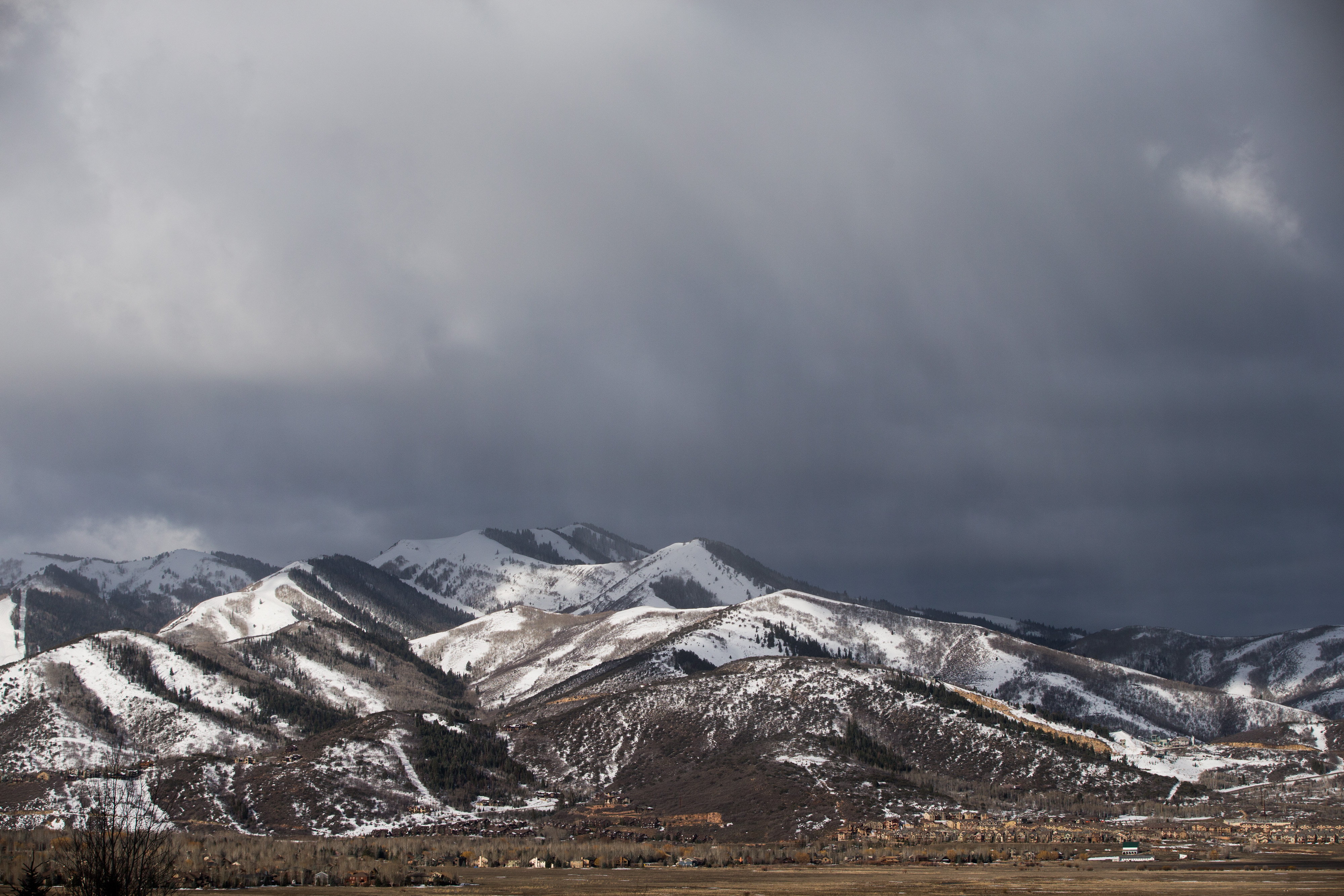 Clouds hung over the mountains in Park City.
