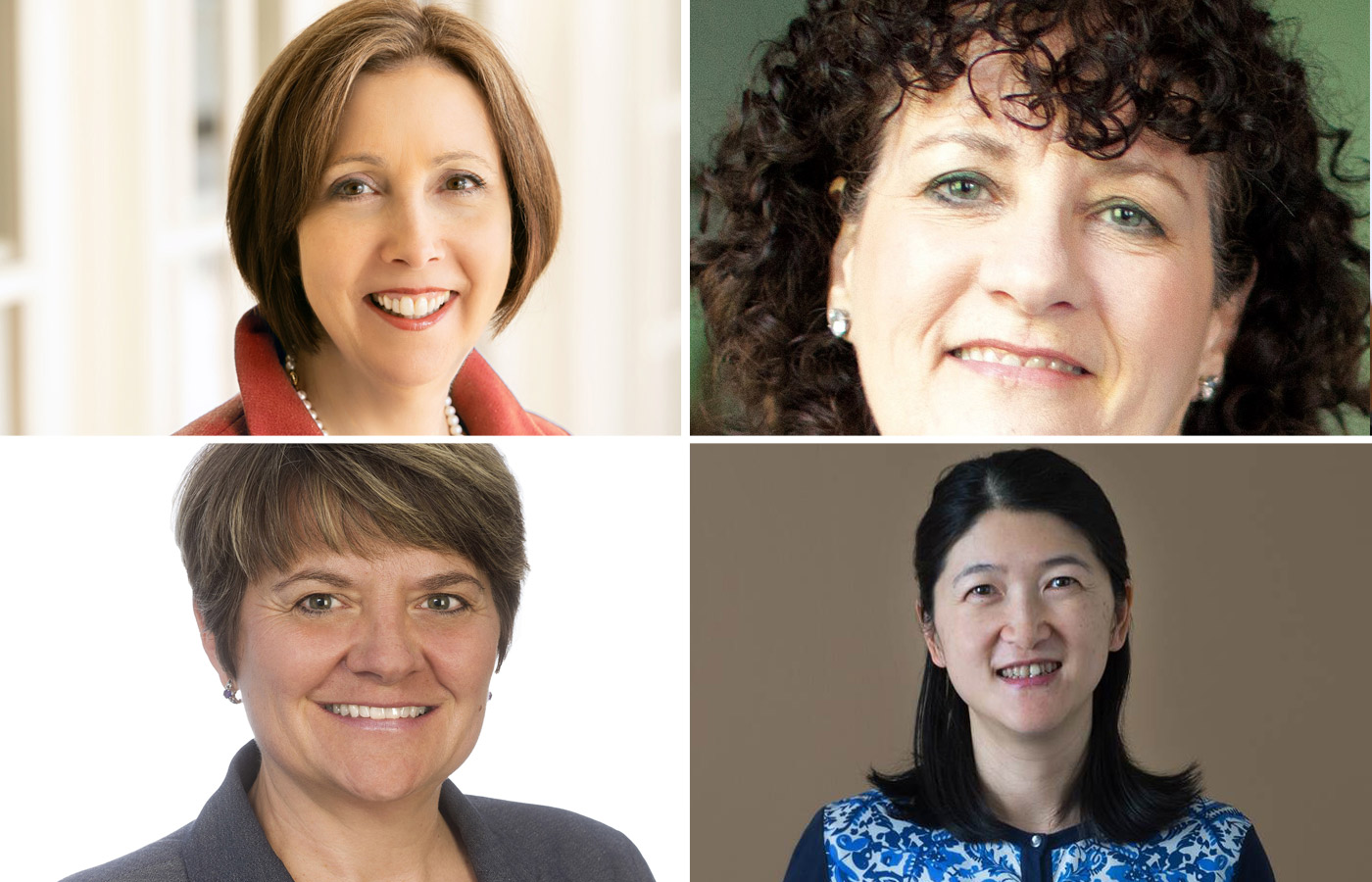 Clockwise from top left: Dorothy A. Savarese, chairman and CEO of Cape Cod 5; Lyndia Downie, president and executive director of Pine Street Inn; Christine Lin, president and CEO of Cambridge Network; and Lisa A. Brothers, chairman and CEO of Nitsch Engineering.