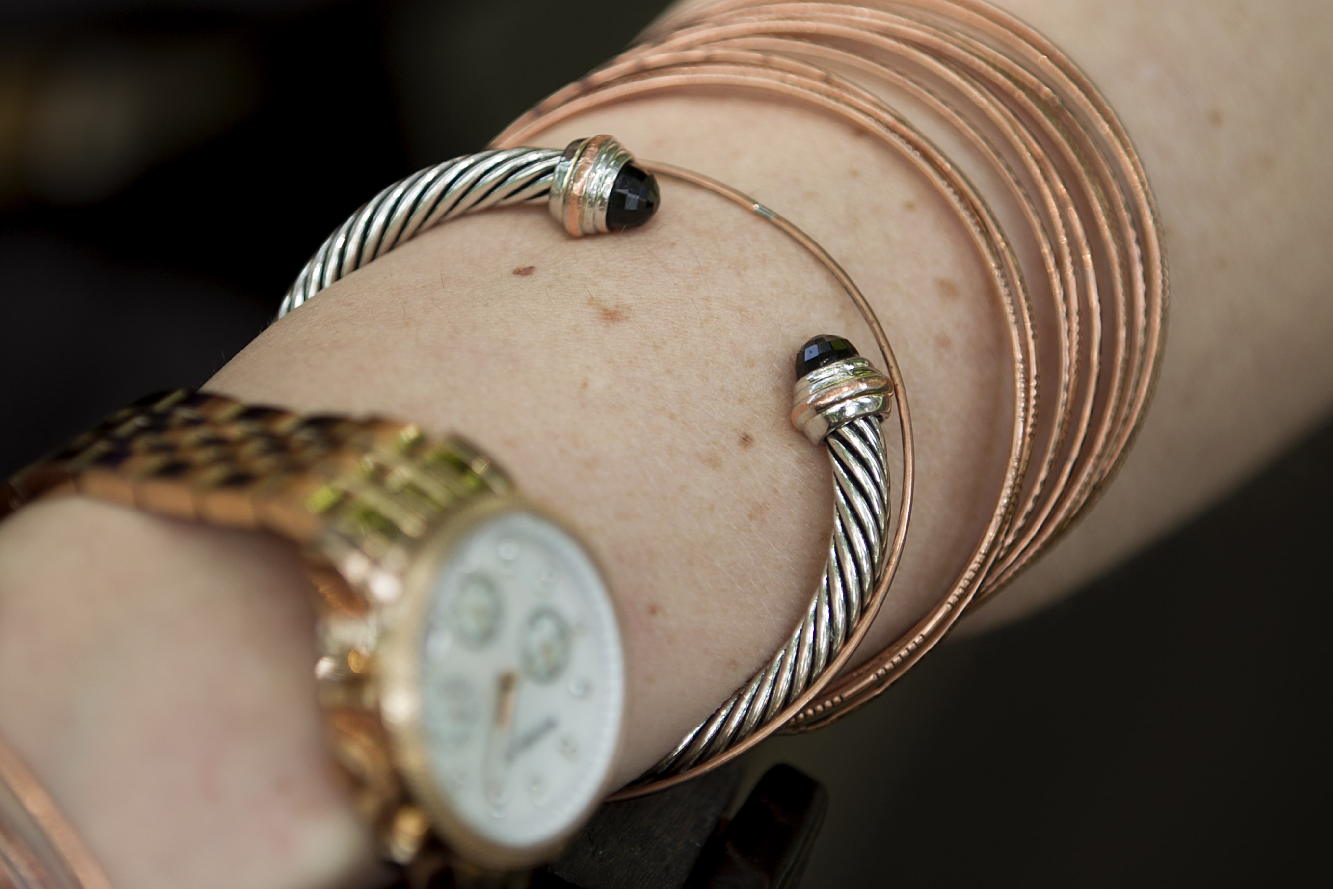 A bracelet she bought to benefit Dana-Farber.