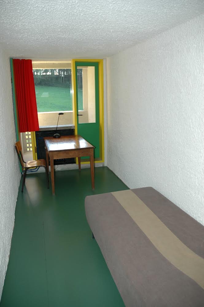 A monastic cell at La Tourette, outside Lyon, where visitors can stay overnight.