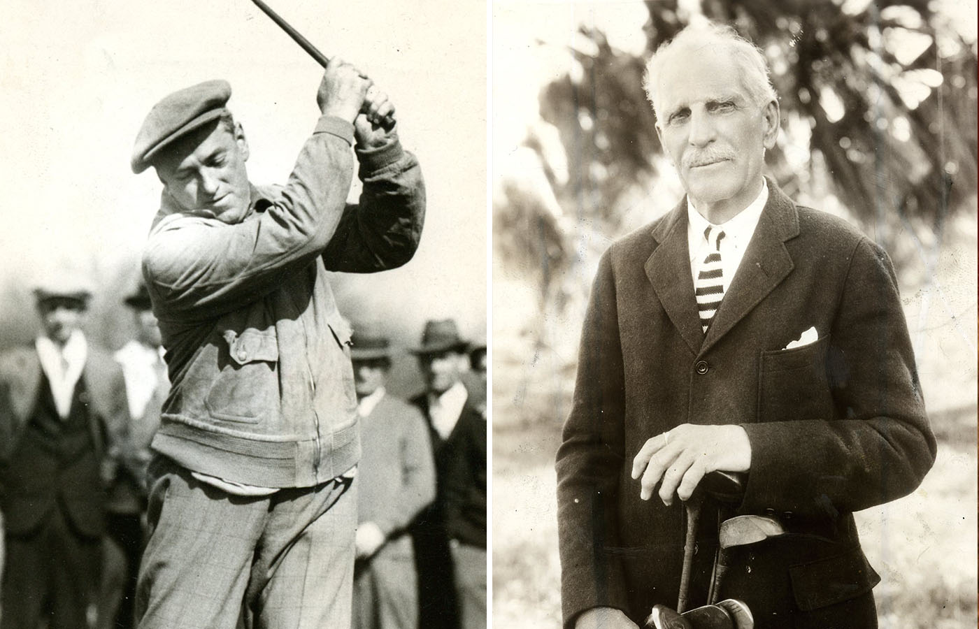 Mayor James M. Curley (left) opened the season at Franklin Park Golf course on April 17, 1931, and George Wright (right), a big league baseball player and golf course designer, on Dec. 26 1934.