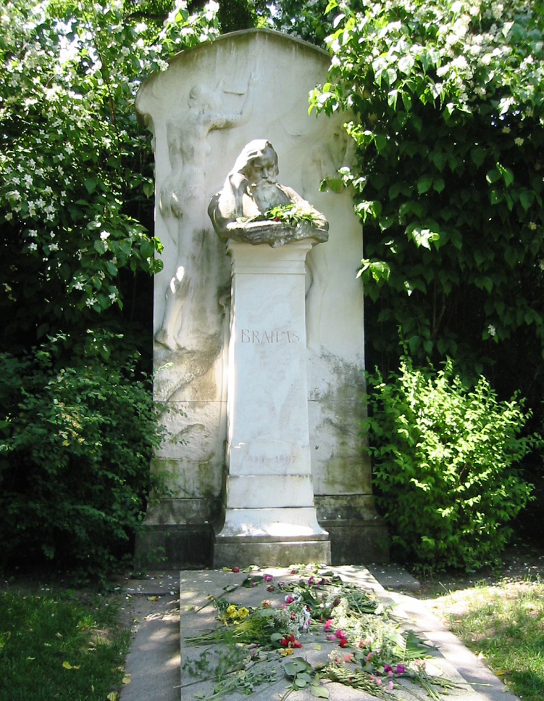 Johannes Brahms’s tombstone in Vienna Central Cemetery.