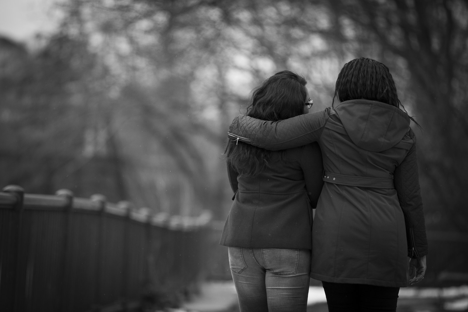 “Jane,” still recovering from her assault, walks with her mother (right).