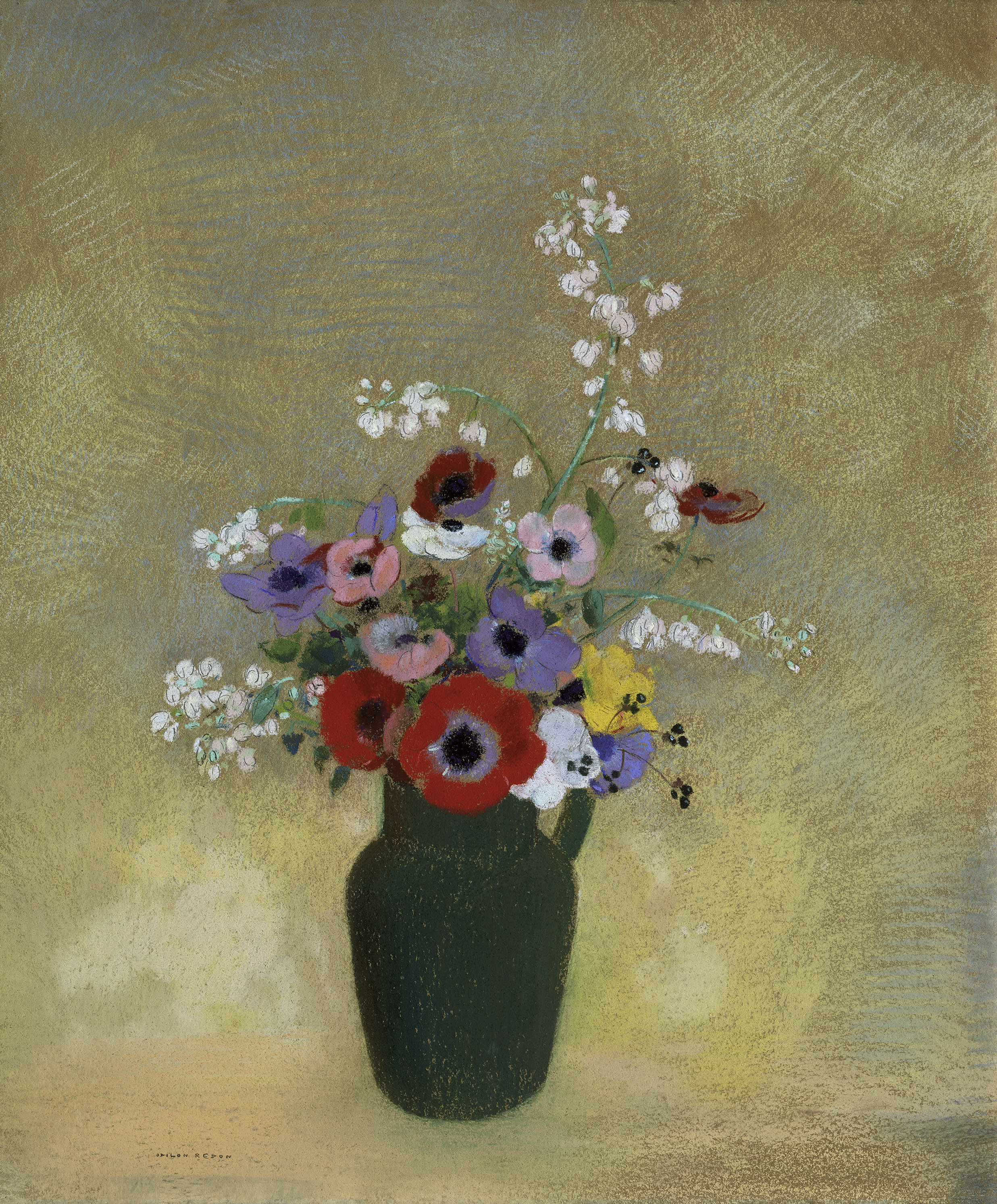 Odilon Redon’s “Large Green Vase With Mixed Flowers”