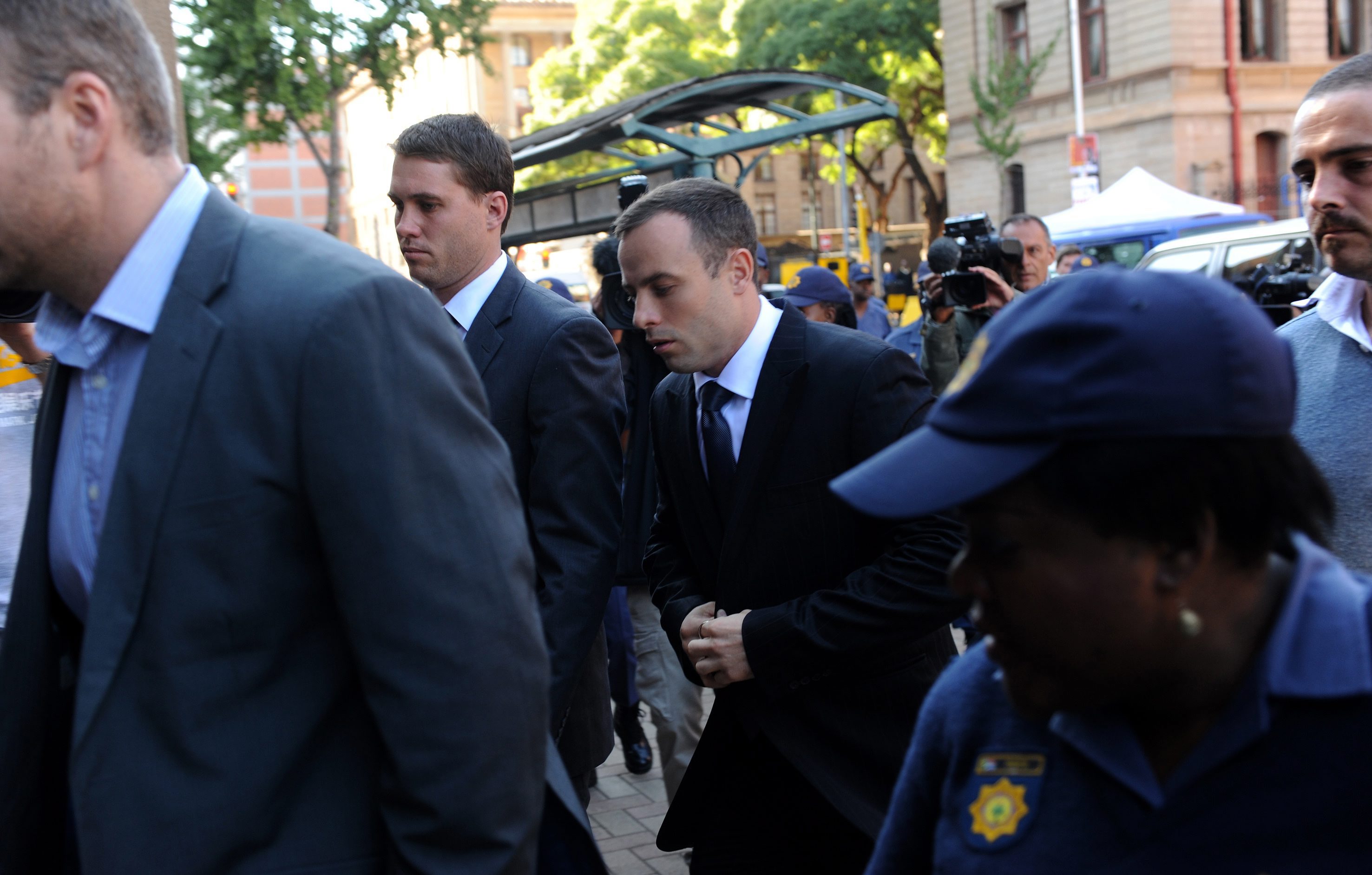 Paralympic athlete Oscar Pistorius arrived for another day of his trial at the North Gauteng High Court in Pretoria.