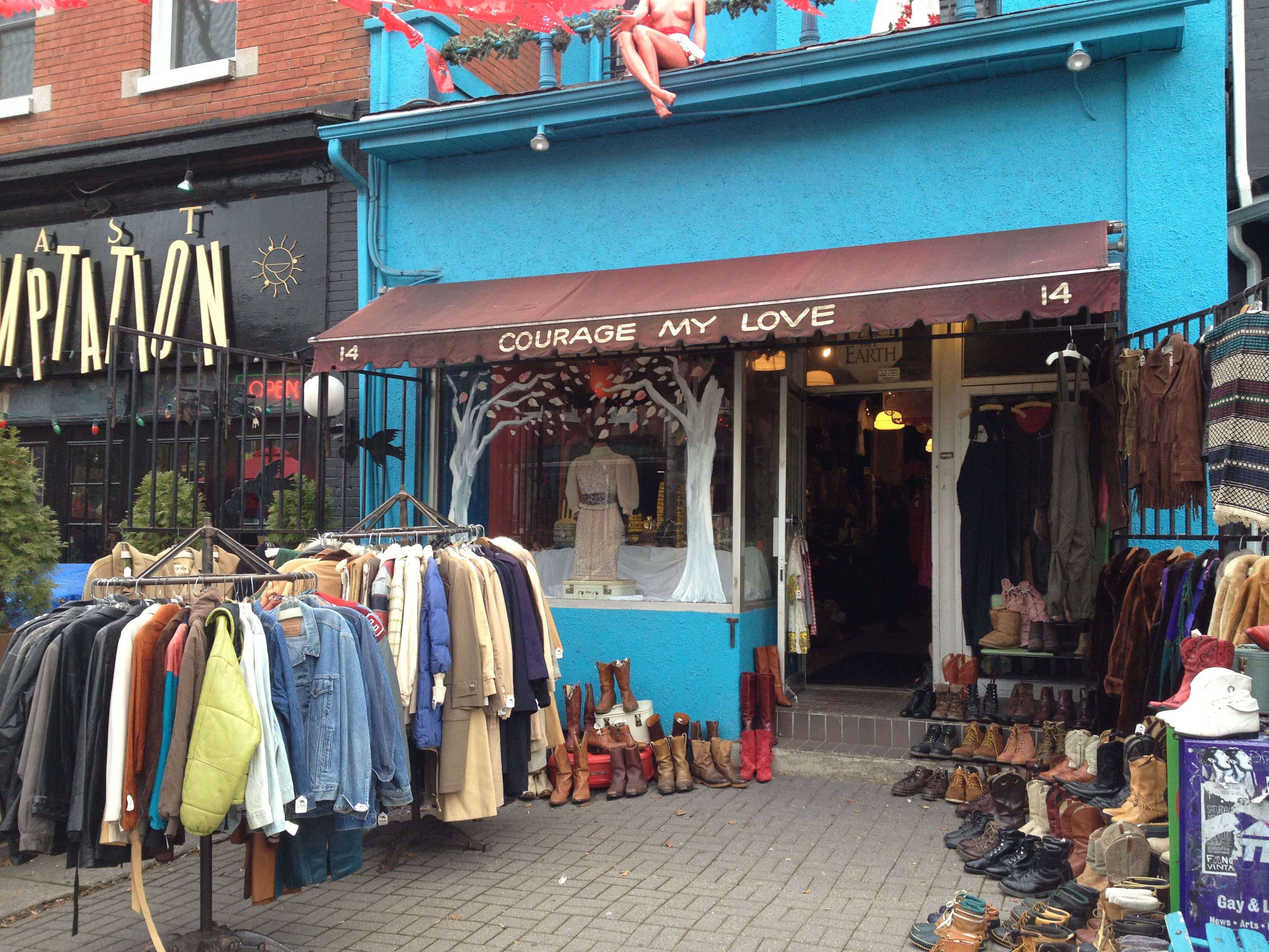 Courage My Love opened in the Kensington Market area in 1975 and is known for its bargain-basement appeal.